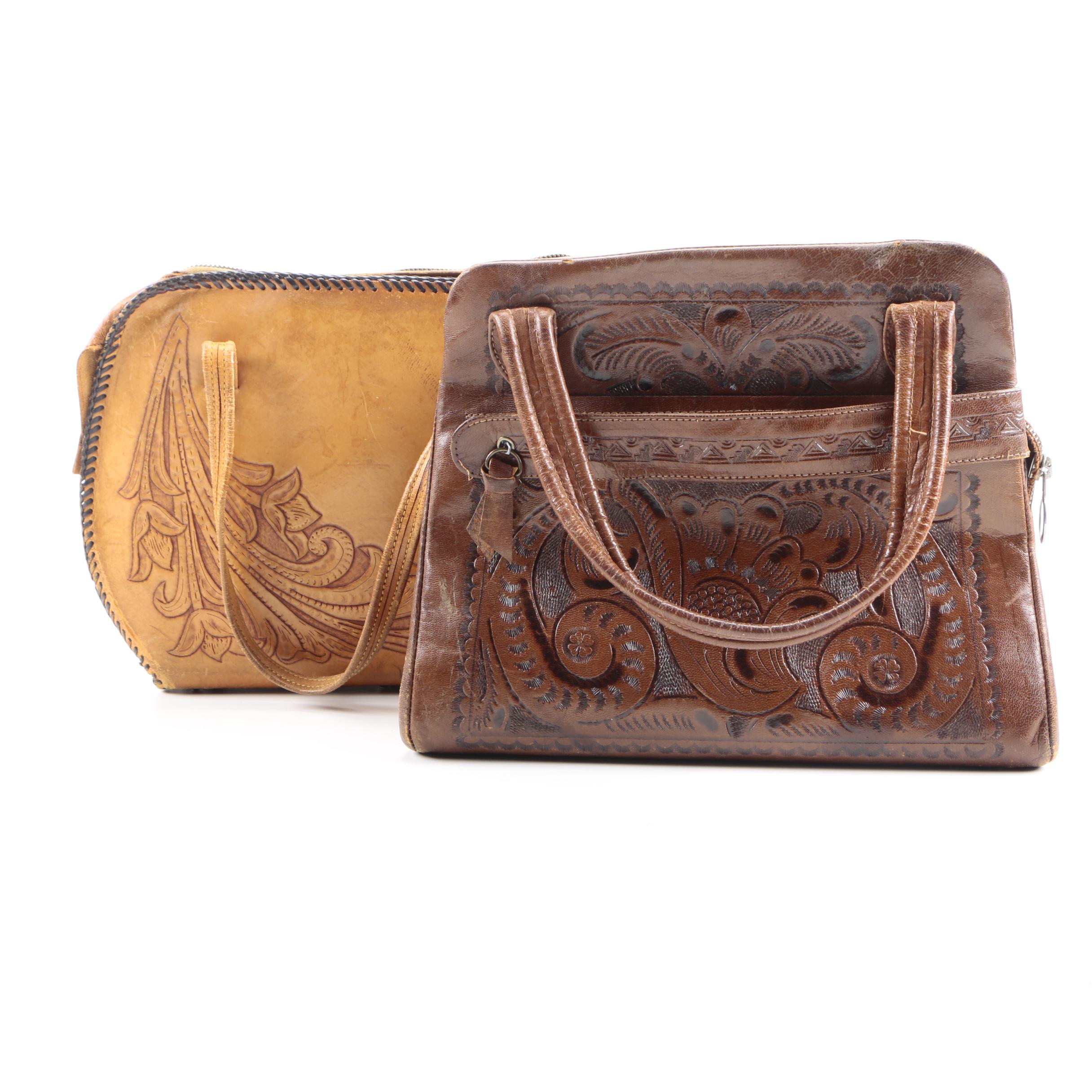 Vintage Tooled Leather Handbags