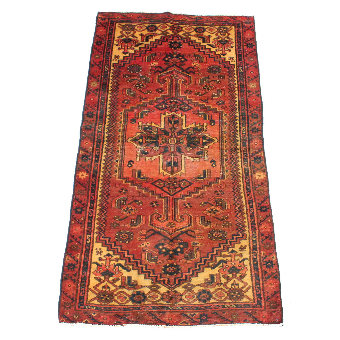 Semi-Antique Hand-Knotted Persian Zanjan Rug