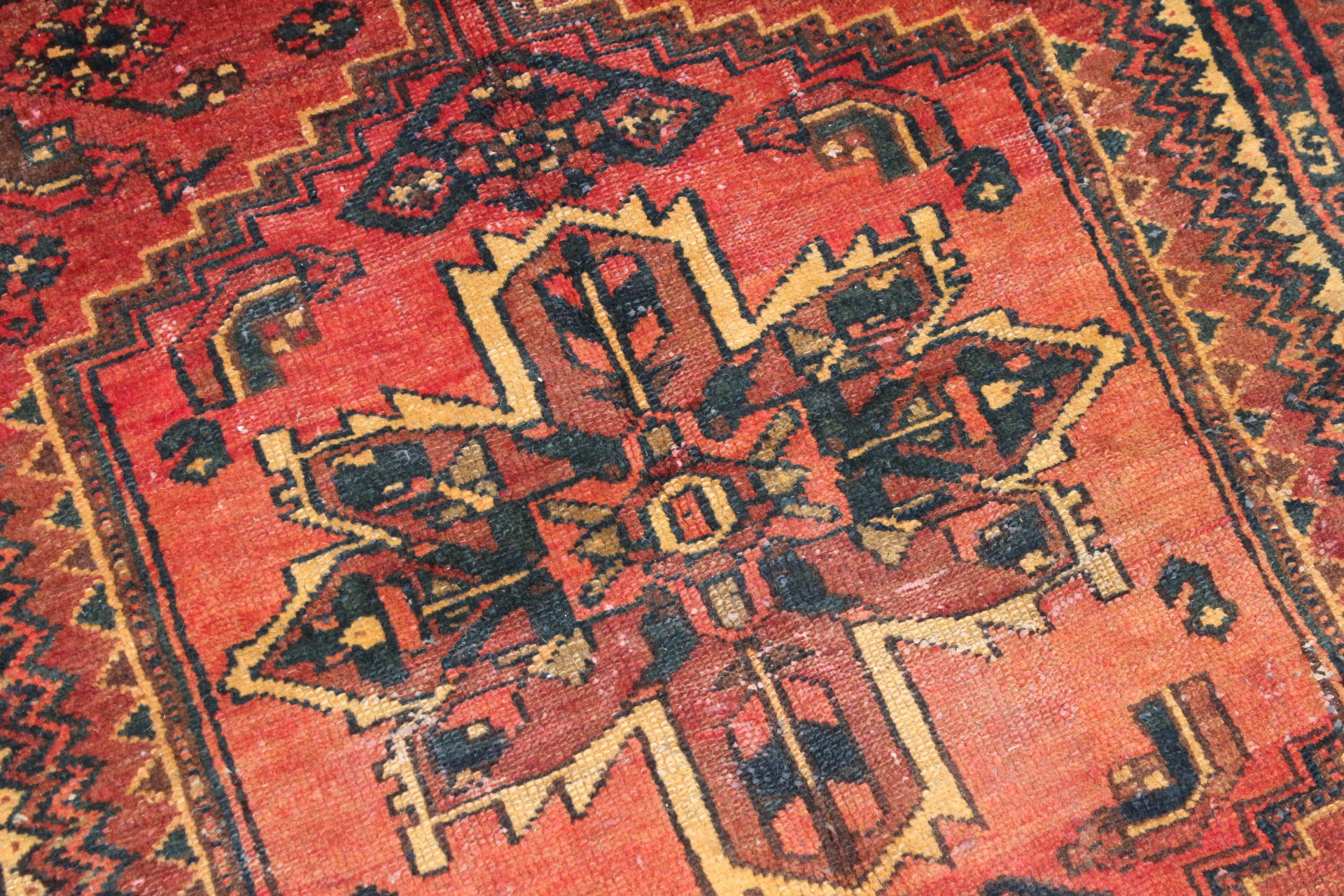 Semi-Antique Hand-Knotted Persian Zanjan Rug