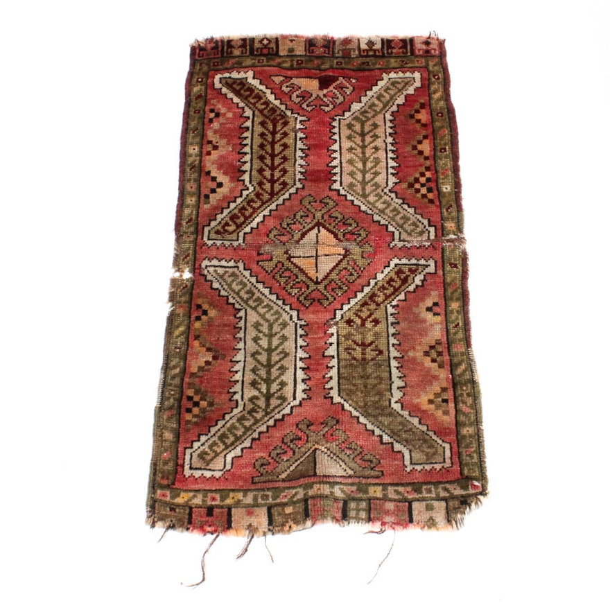 Antique Hand-Knotted Turkish Oushak