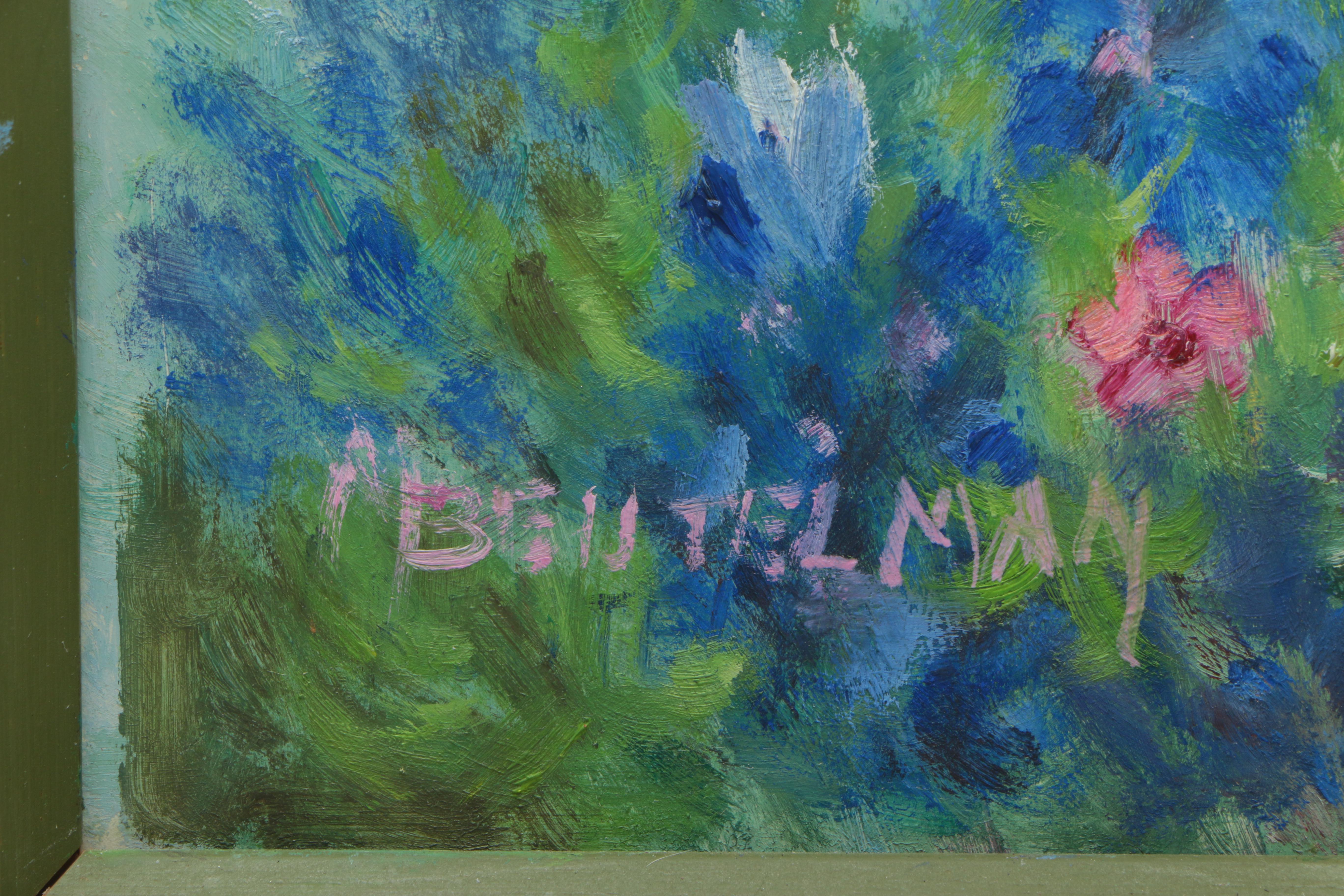 Oil Painting of Butterfly and Flowers