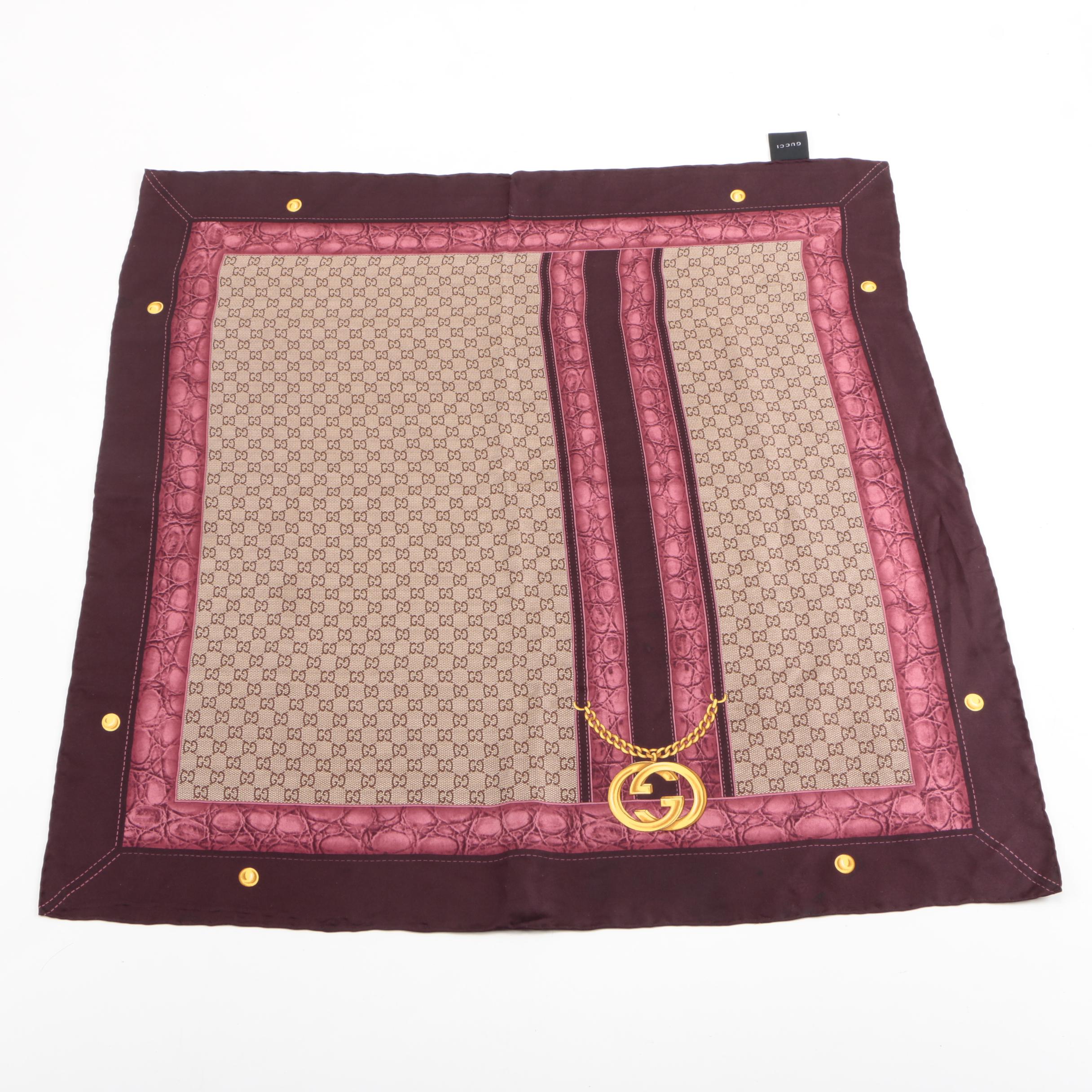 Gucci GG Printed Silk Scarf