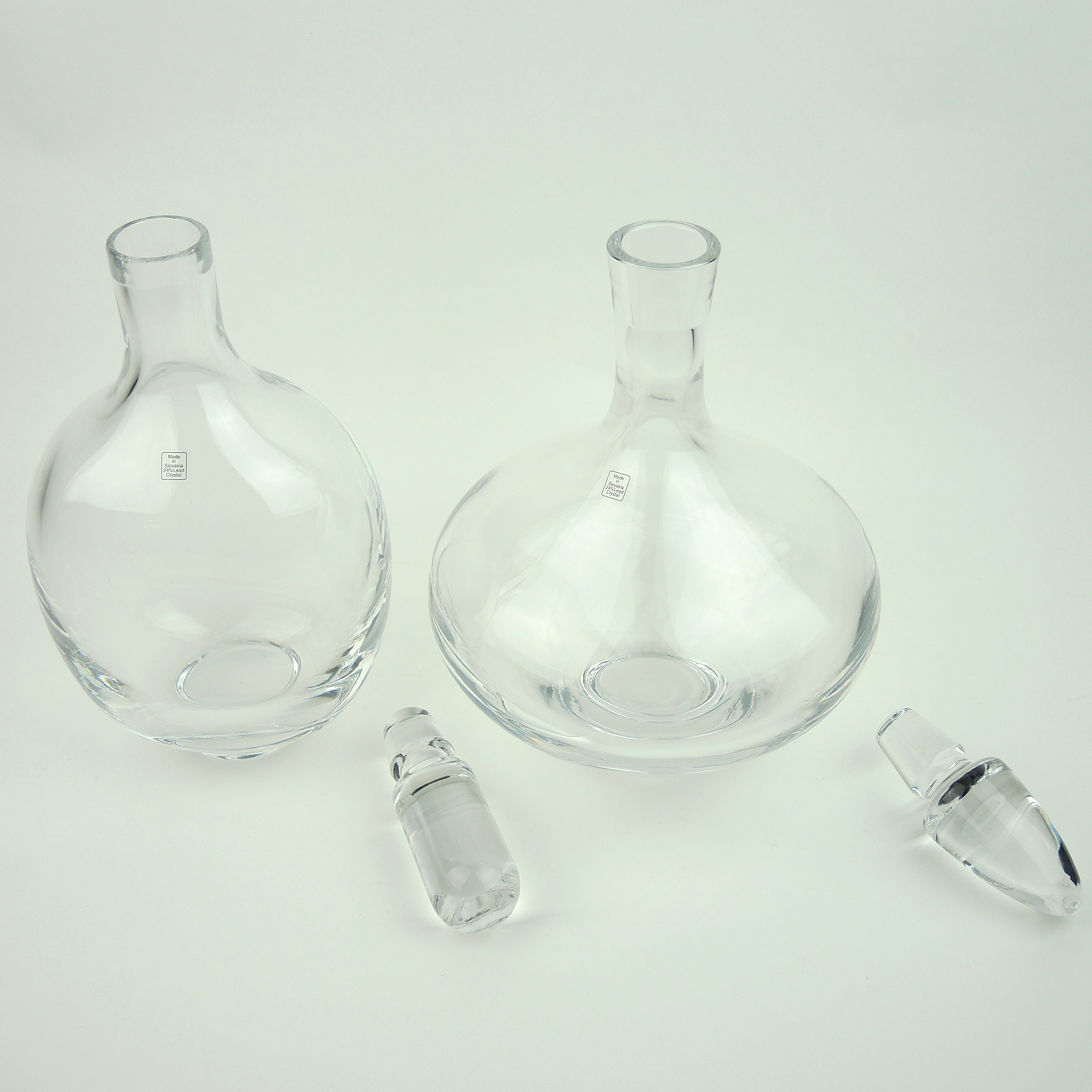 Two New Contemporary Crystal Decanters