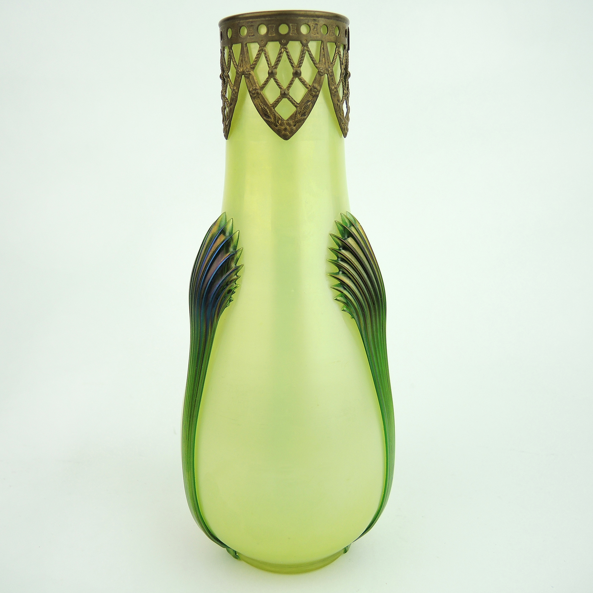 Kralik Art Nouveau Glass Vase with Punts