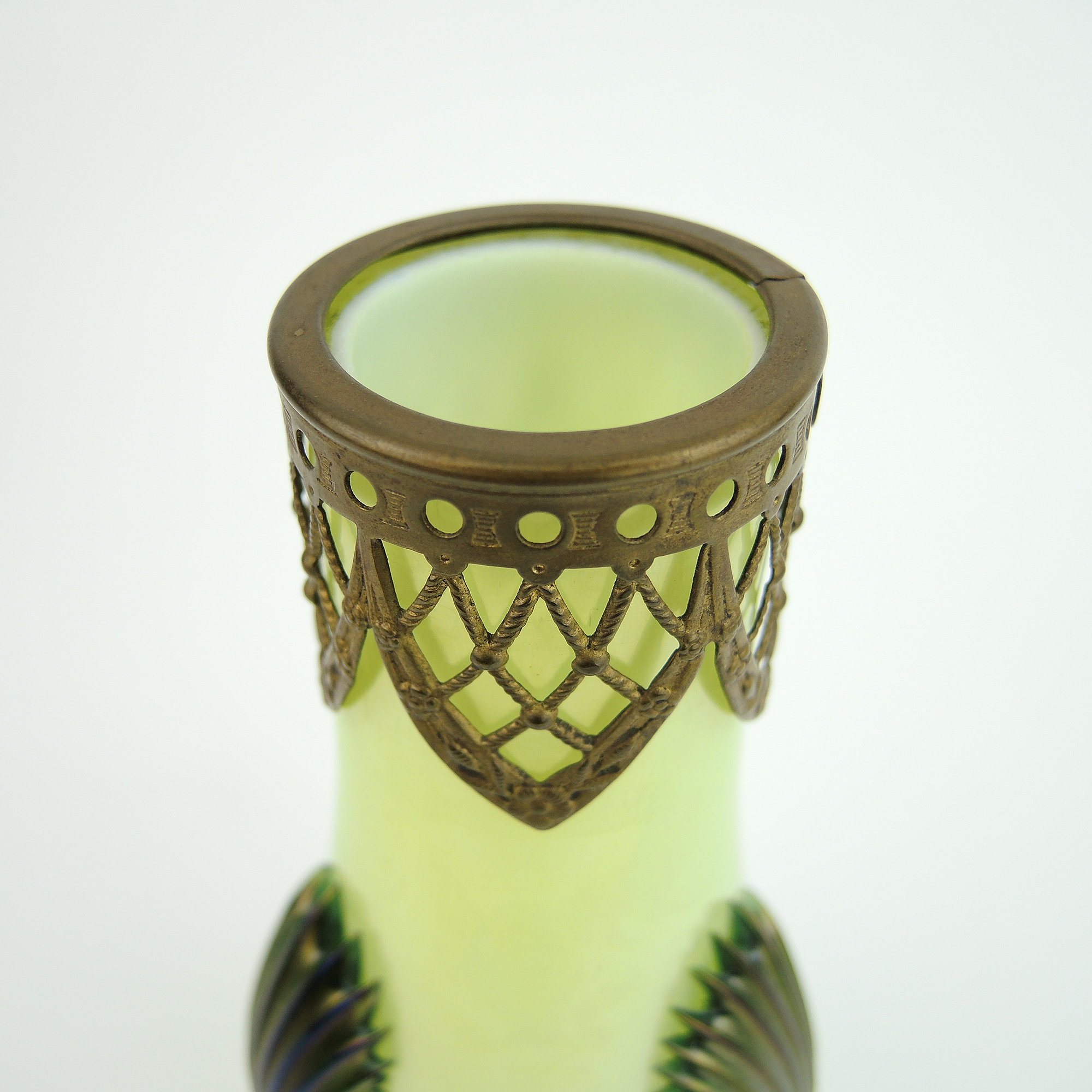 Kralik Art Nouveau Glass Vase with Punts