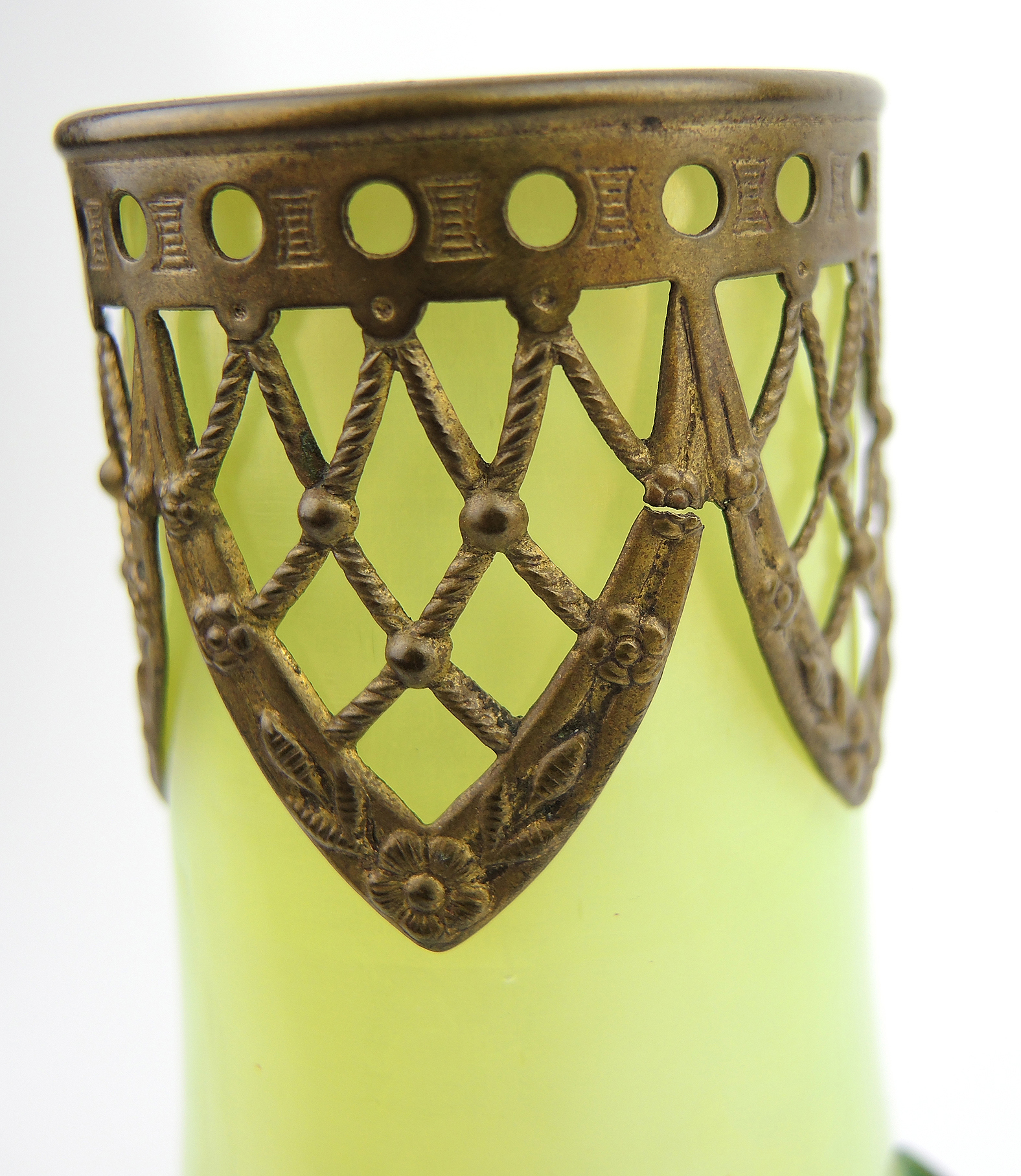 Kralik Art Nouveau Glass Vase with Punts
