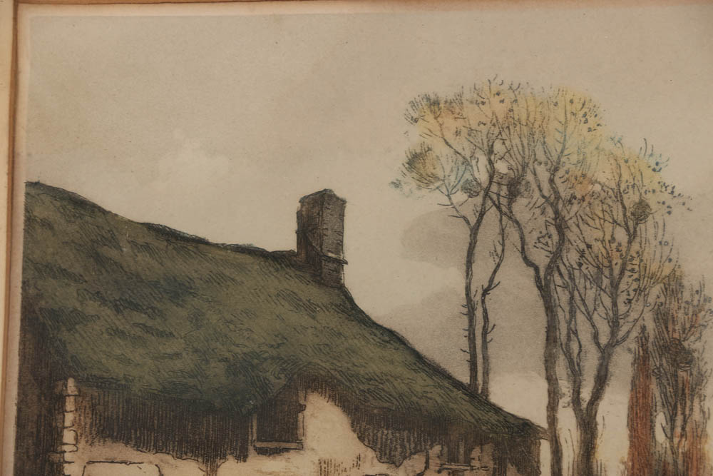 G. W. Doris Etching and Aquatint on Paper Countryside Architectural Landscape