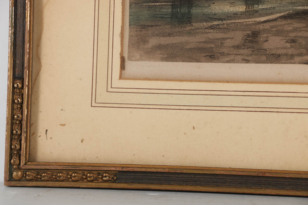 G. W. Doris Etching and Aquatint on Paper Countryside Architectural Landscape