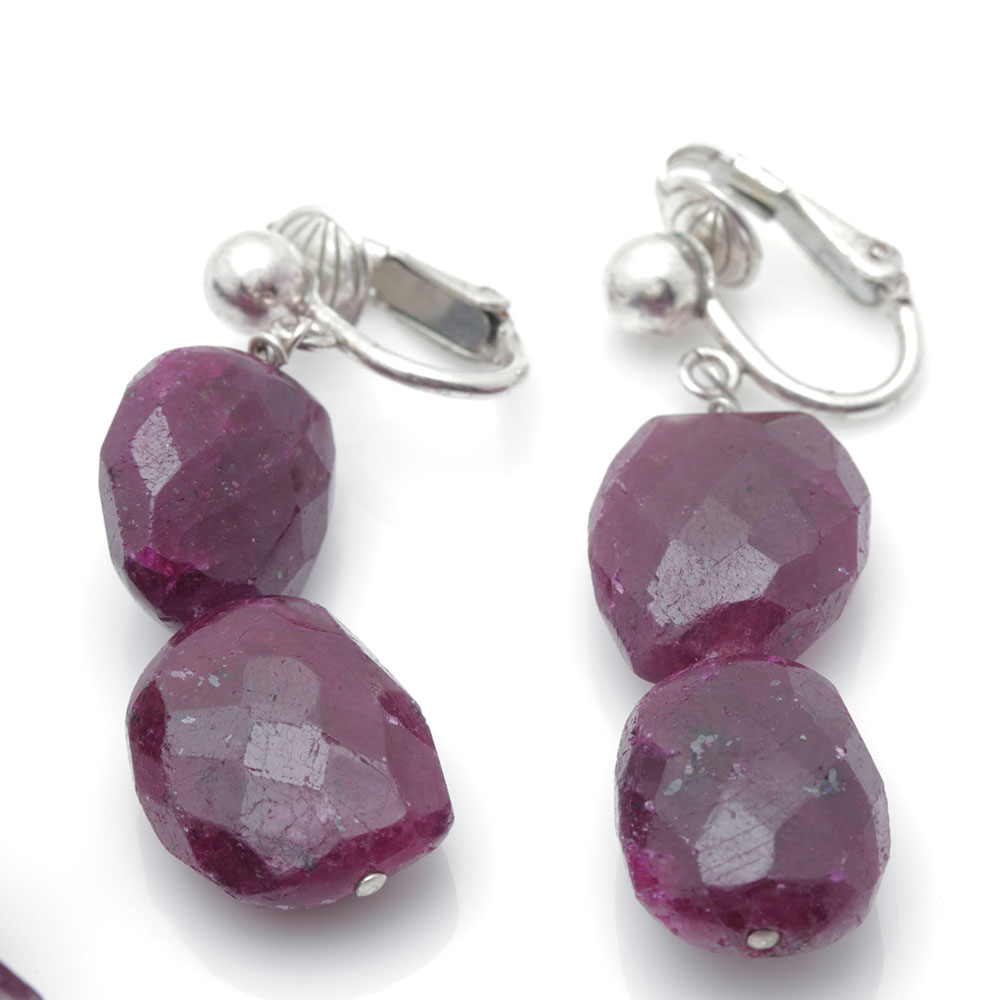 Sterling Silver Faceted Corundum Bead Parure