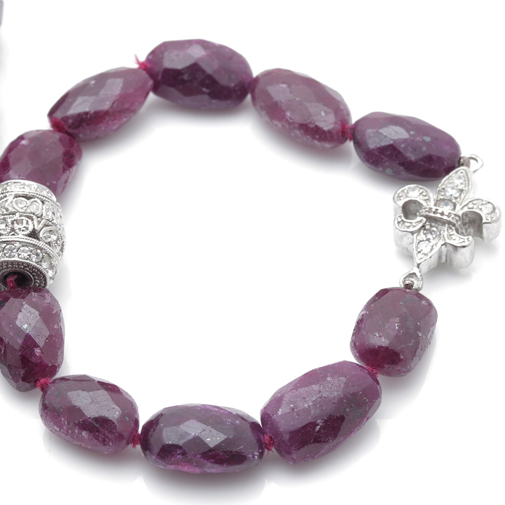Sterling Silver Faceted Corundum Bead Parure