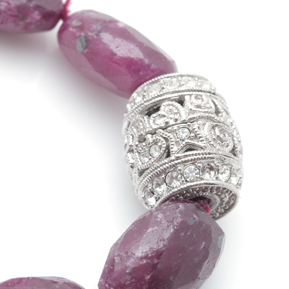 Sterling Silver Faceted Corundum Bead Parure