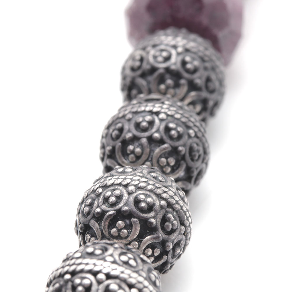 Sterling Silver Faceted Corundum Bead Parure