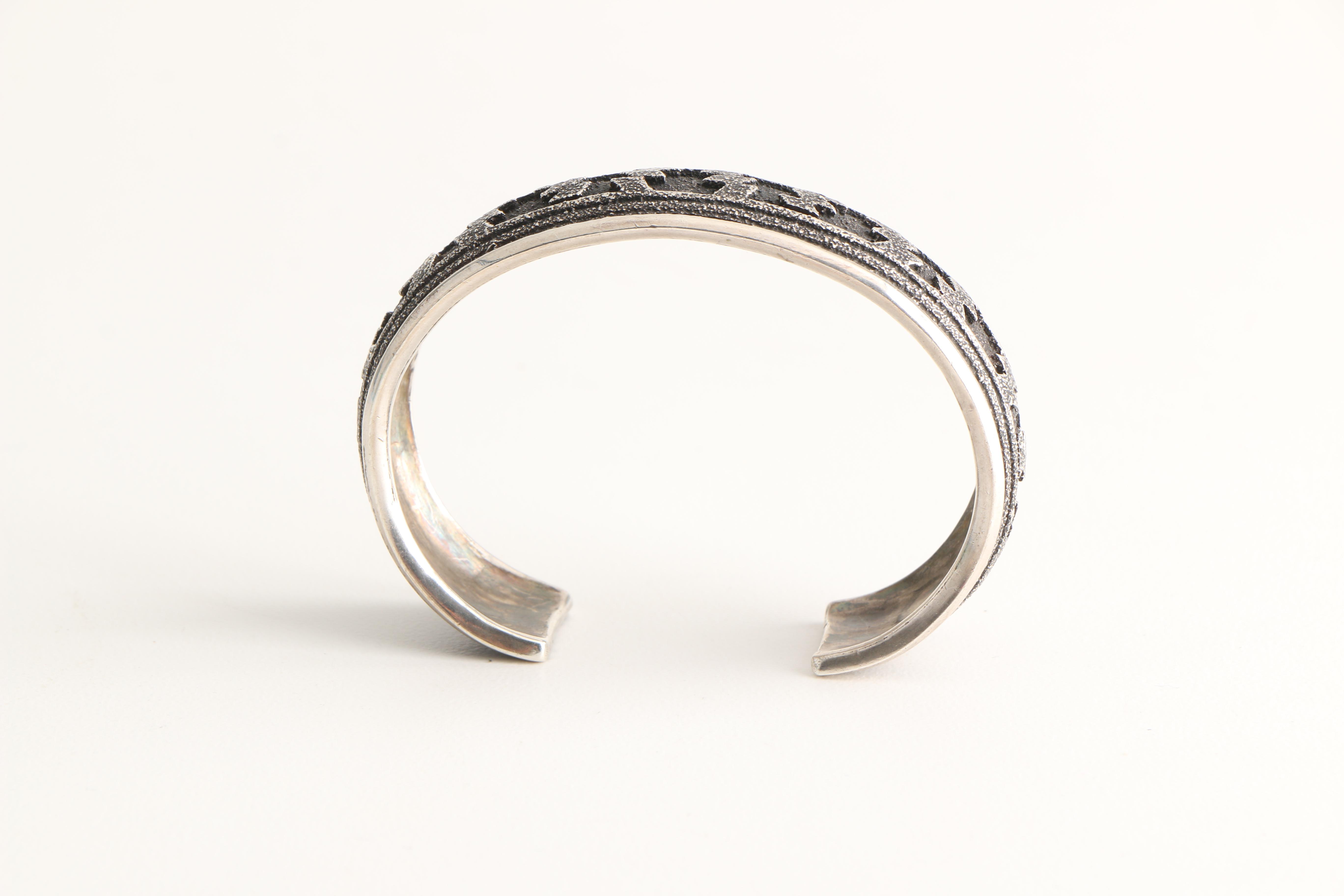 Charlie Singer Sterling Silver Navajo Cuff Bracelet