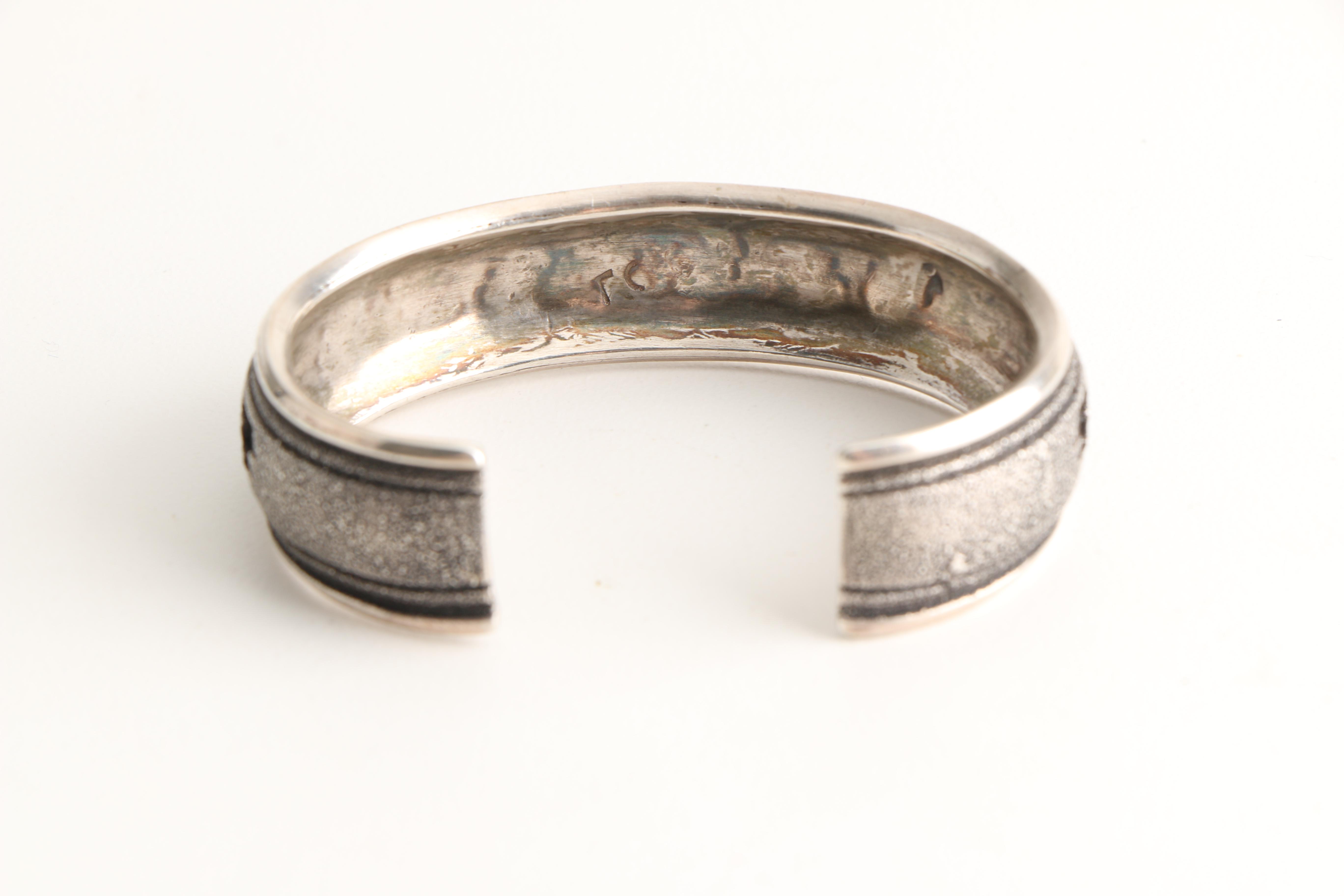 Charlie Singer Sterling Silver Navajo Cuff Bracelet