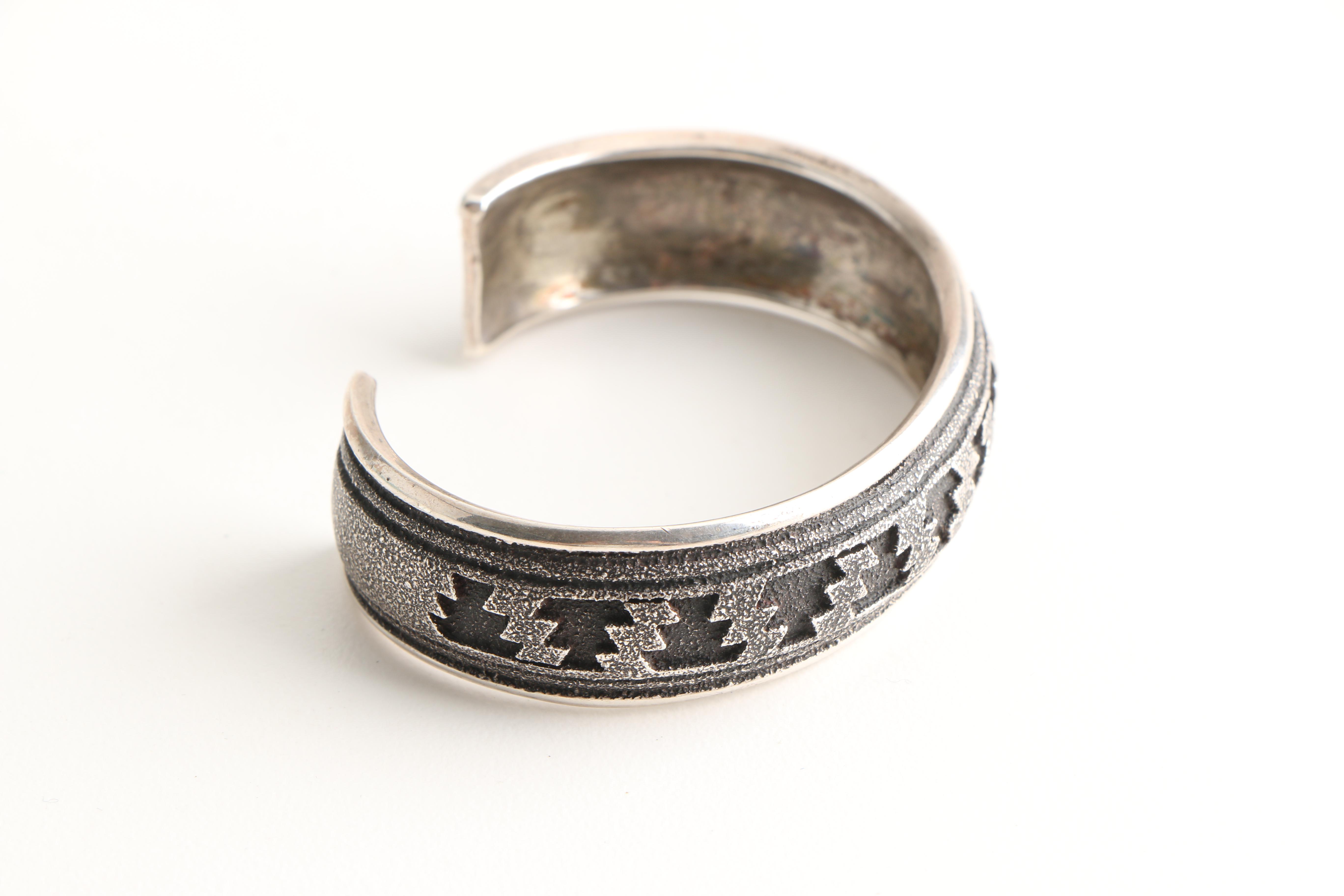 Charlie Singer Sterling Silver Navajo Cuff Bracelet
