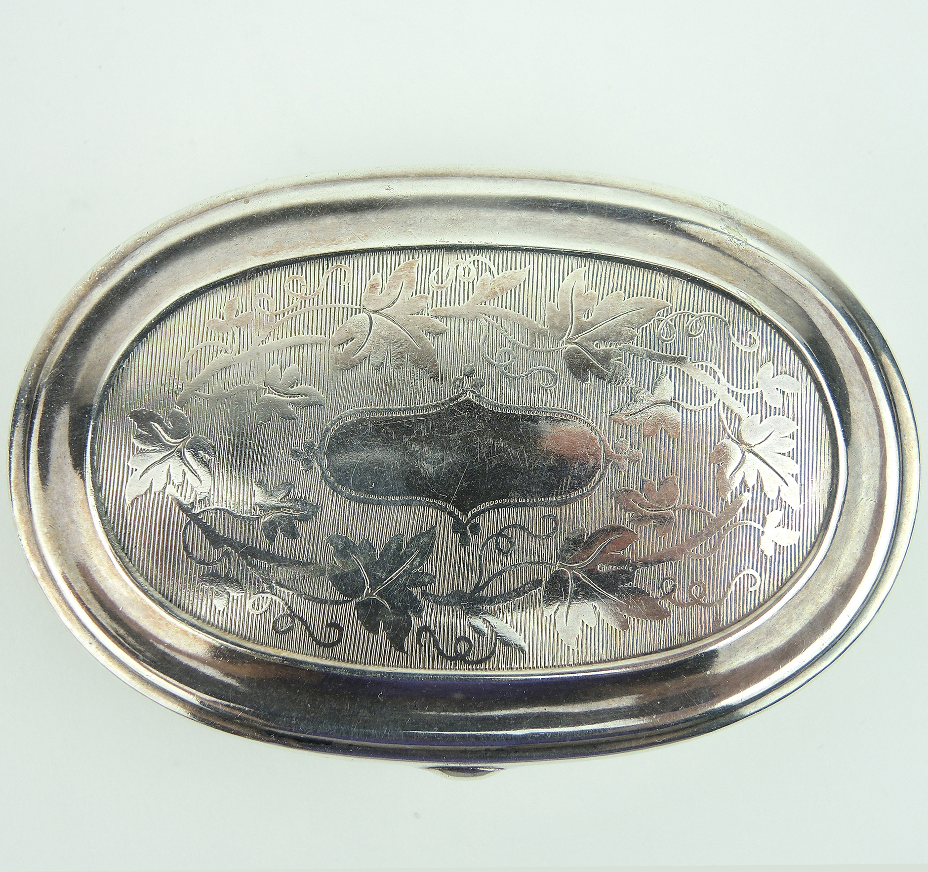 Antique C. Parker Silver Plate Civil War Era Snuff Box