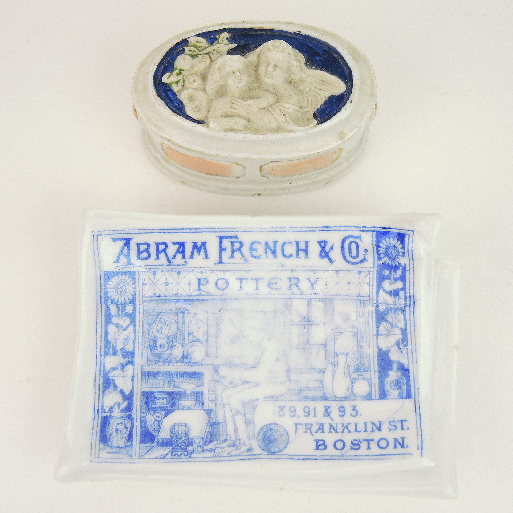 Fairing Trinket Box and Abram French Advertising Tray