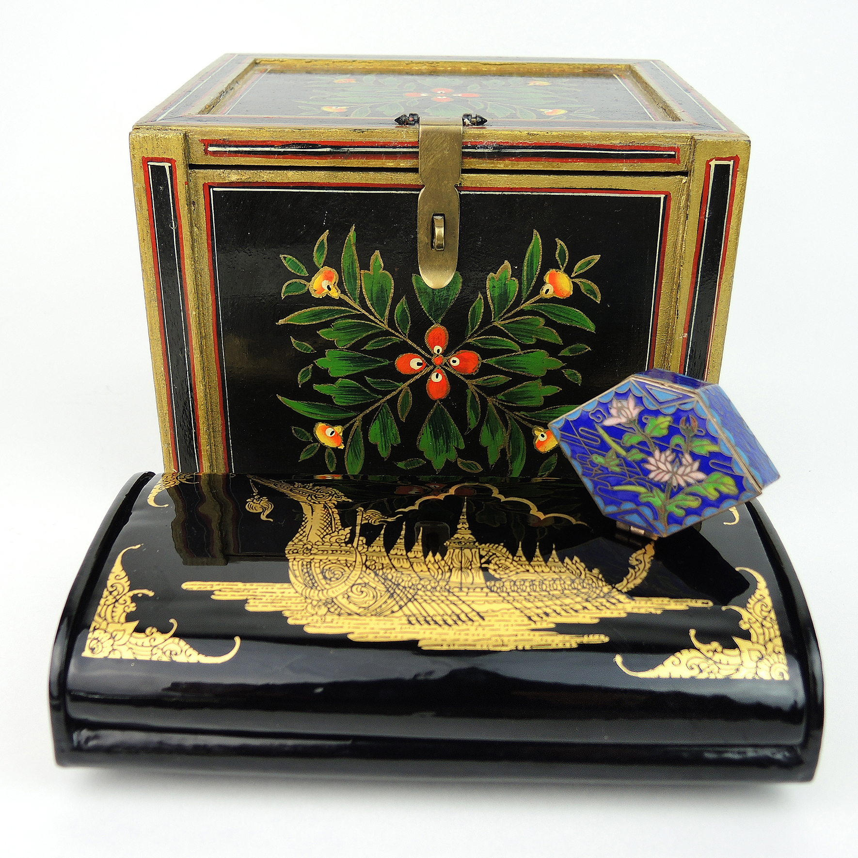 Cloisonne Miniature Trinket Box and Asian Jewelry Boxes