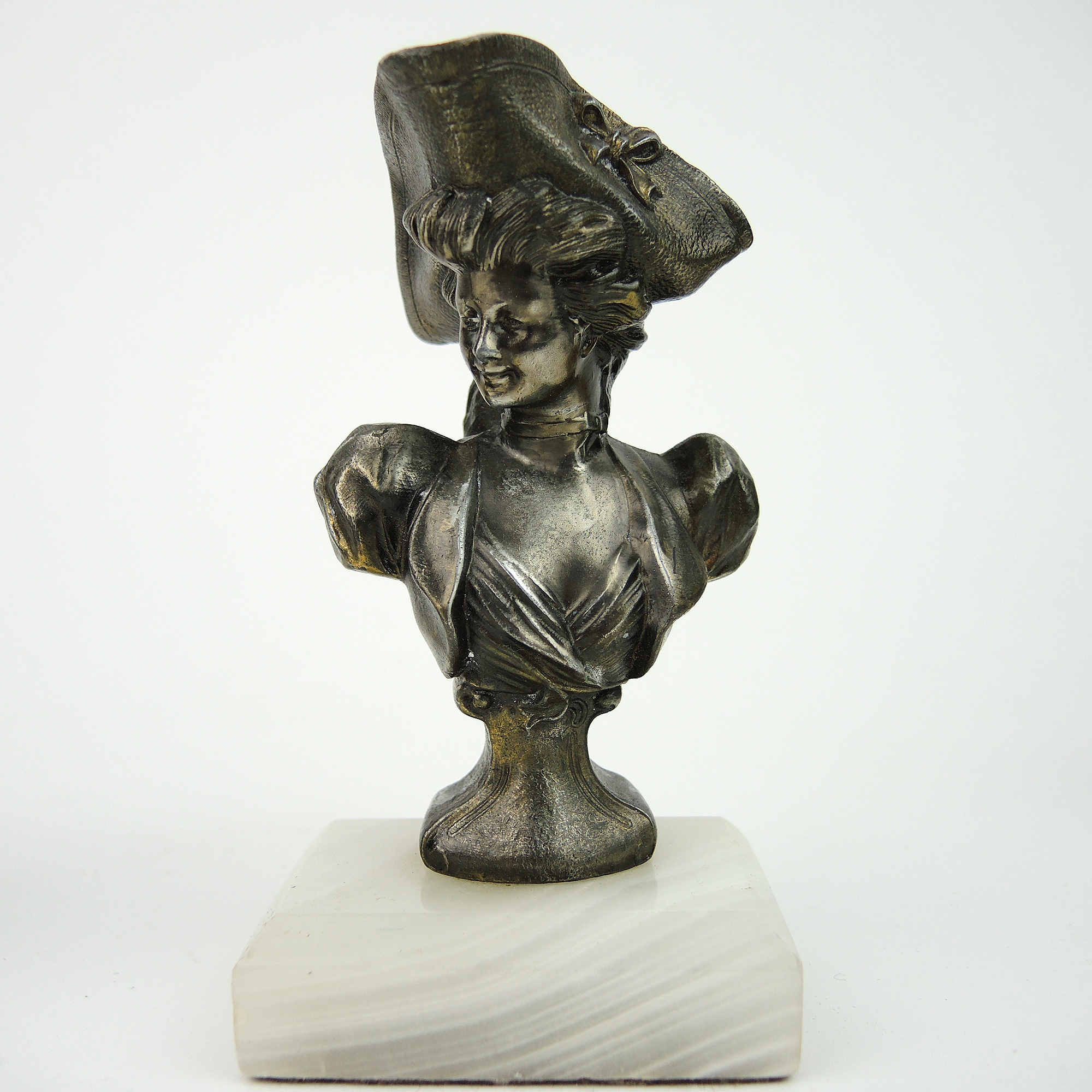Colonial Brass Figurines and Victorian Bust Sculptures