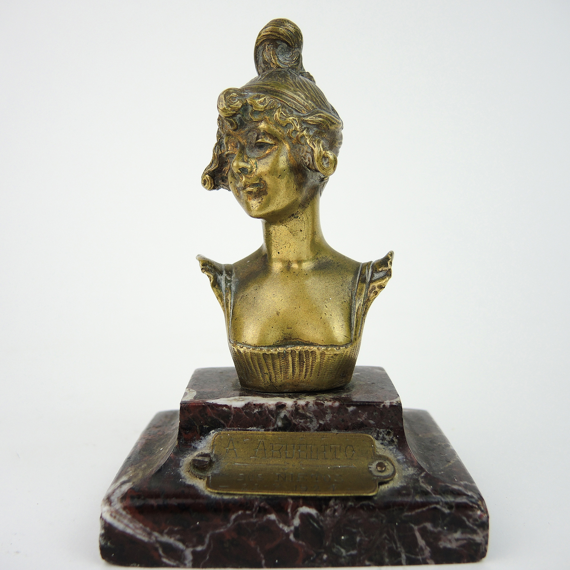 Colonial Brass Figurines and Victorian Bust Sculptures
