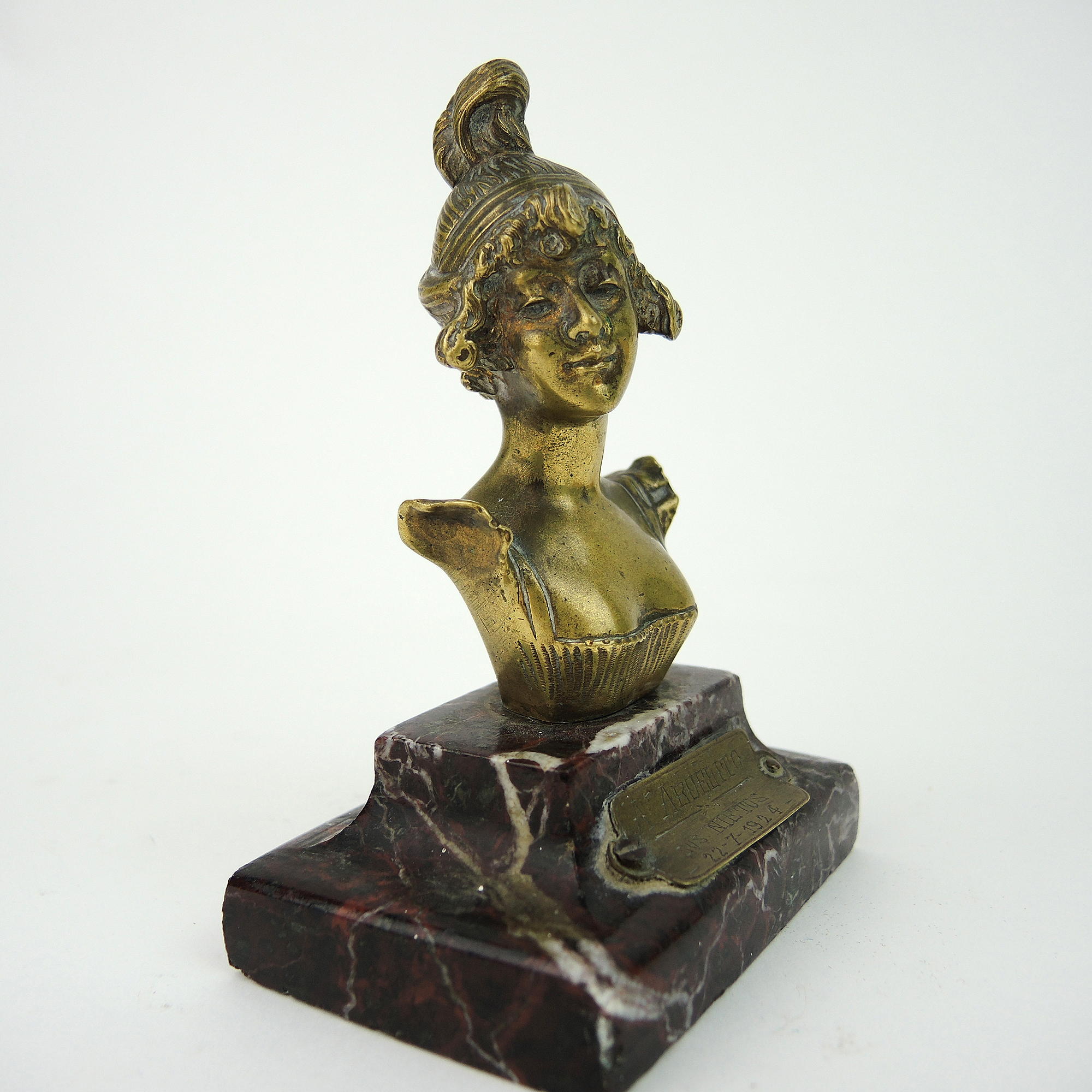 Colonial Brass Figurines and Victorian Bust Sculptures