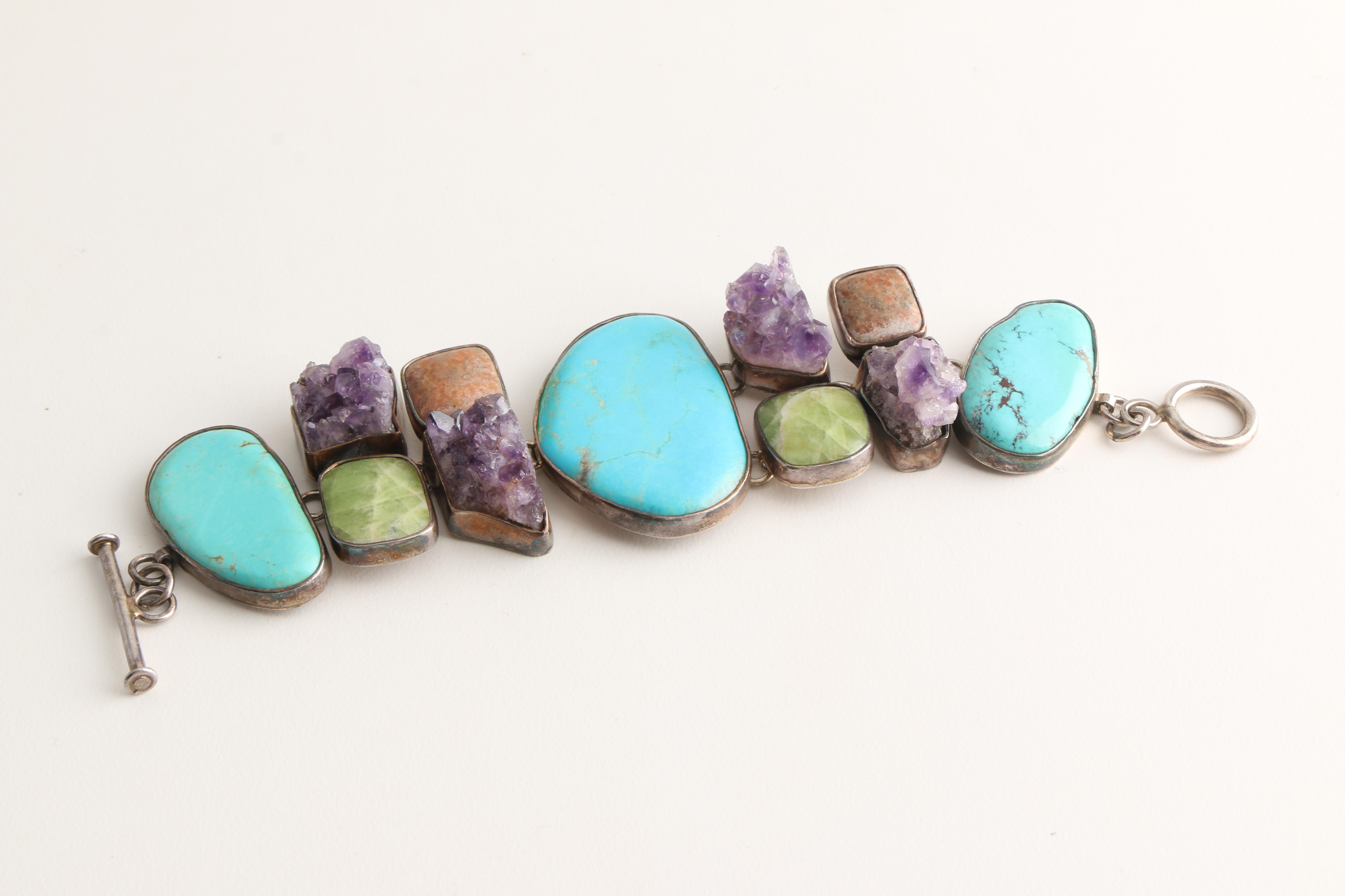 Sterling Silver Gemstone Jewelry Featuring Charles Albert and Mexican Silver