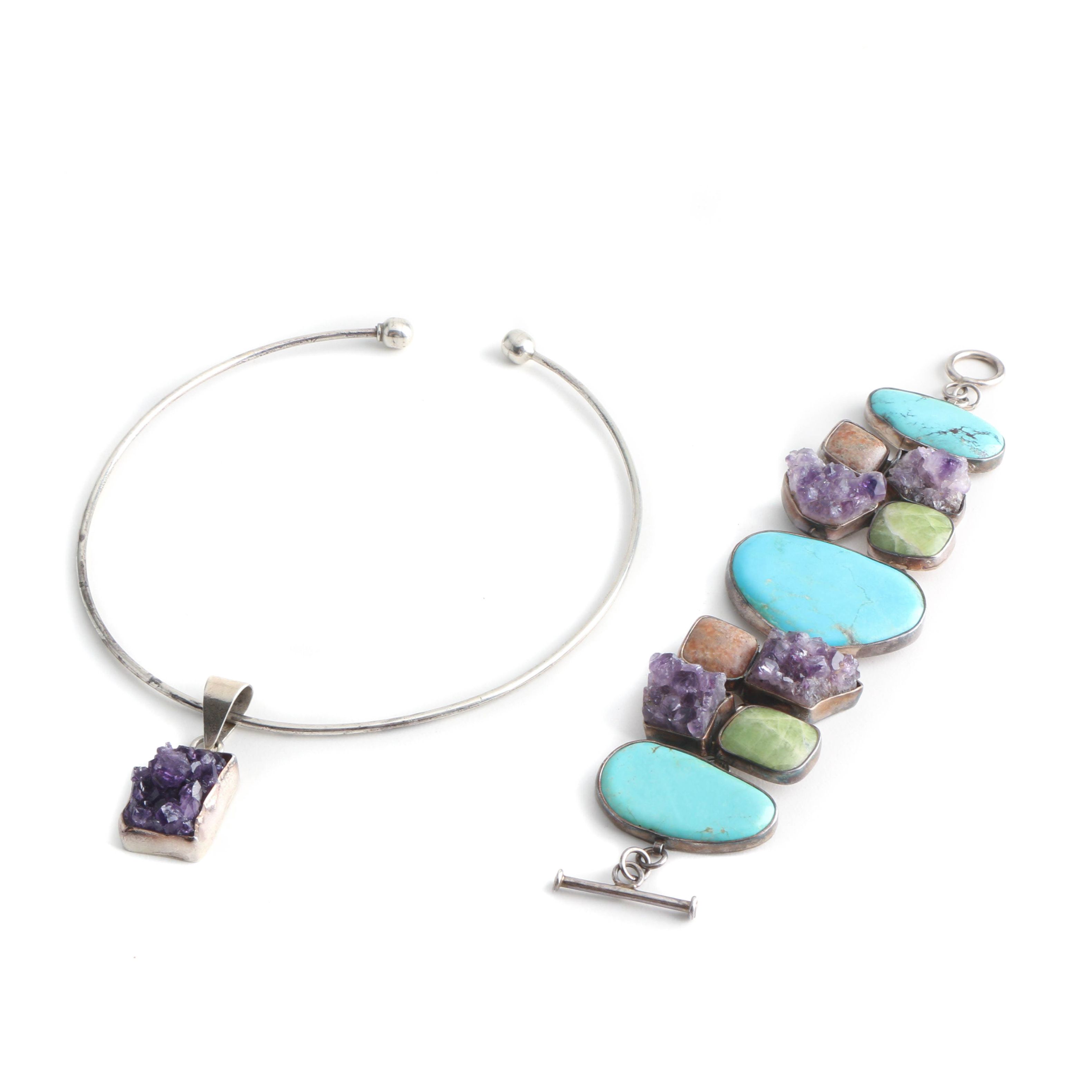 Sterling Silver Gemstone Jewelry Featuring Charles Albert and Mexican Silver