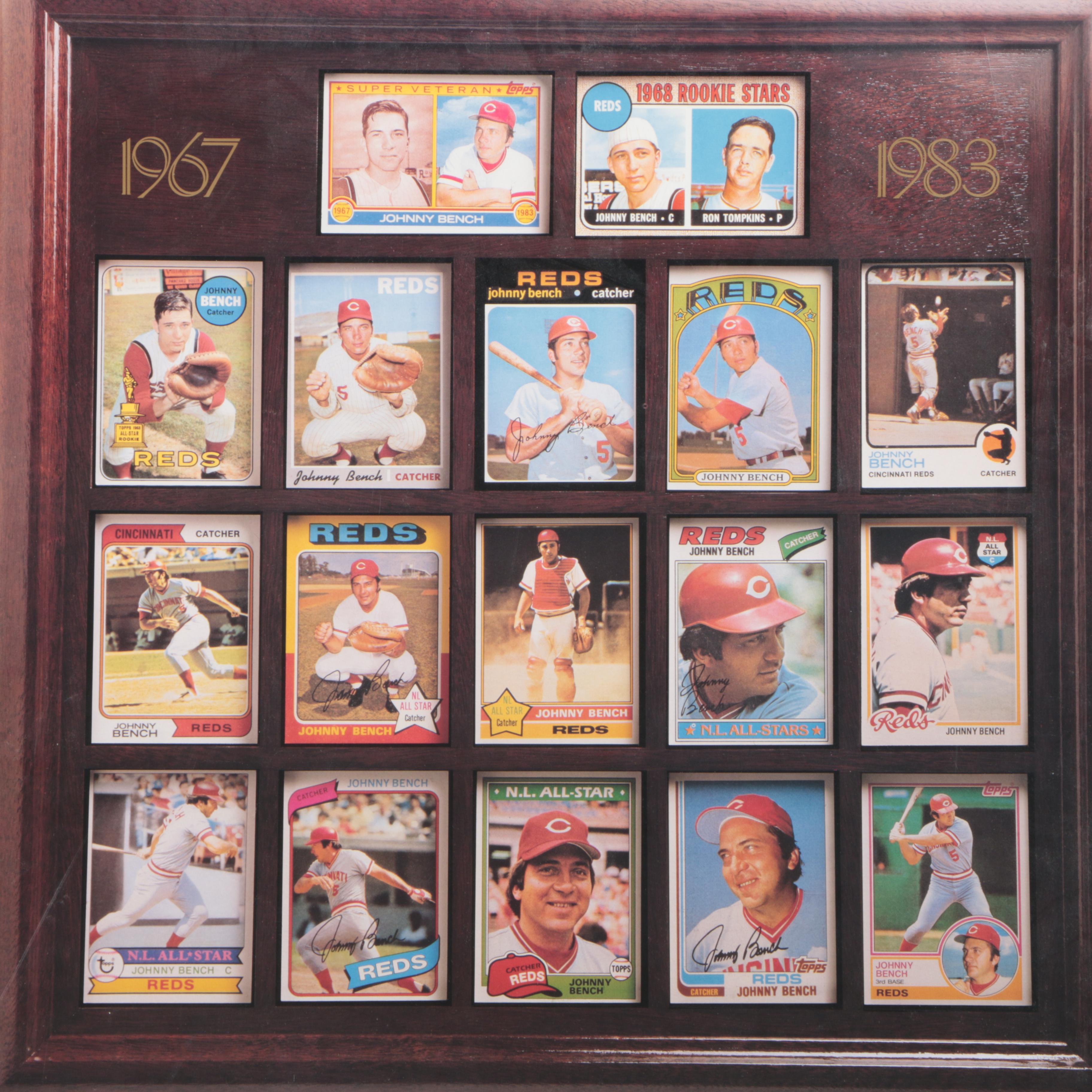 Signed Johnny Bench Poster "It Was In The Cards"