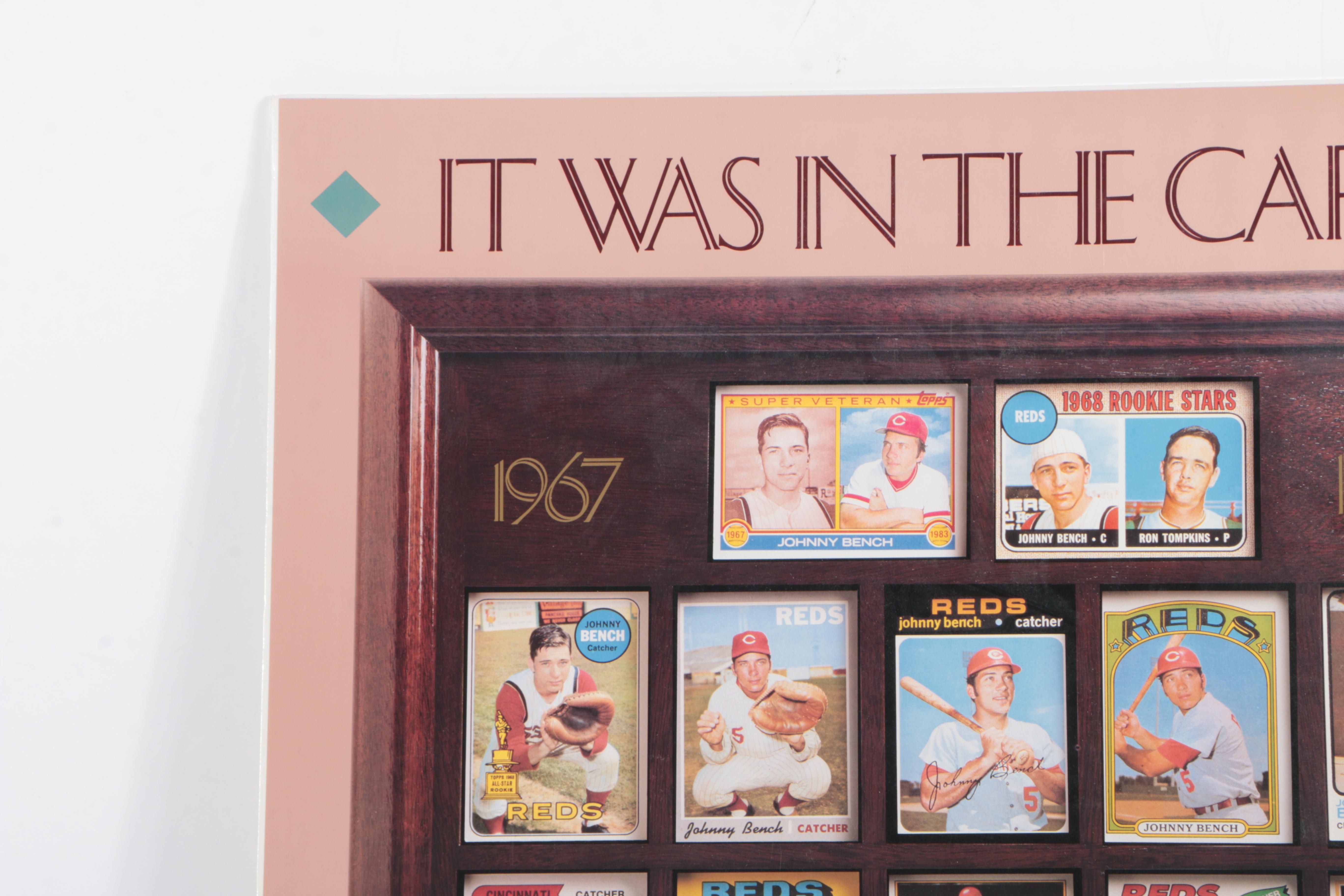 Signed Johnny Bench Poster "It Was In The Cards"