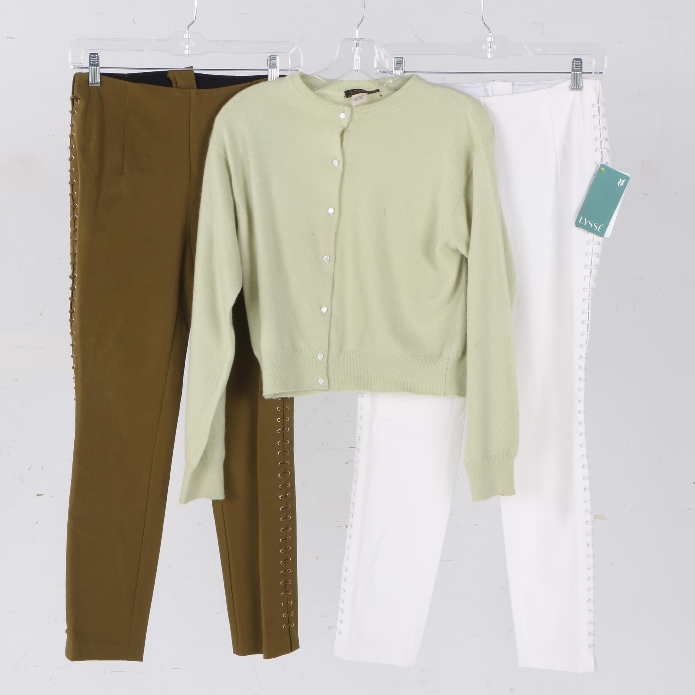 Lysse Lace-Up Pants and Cashmere Cardigan