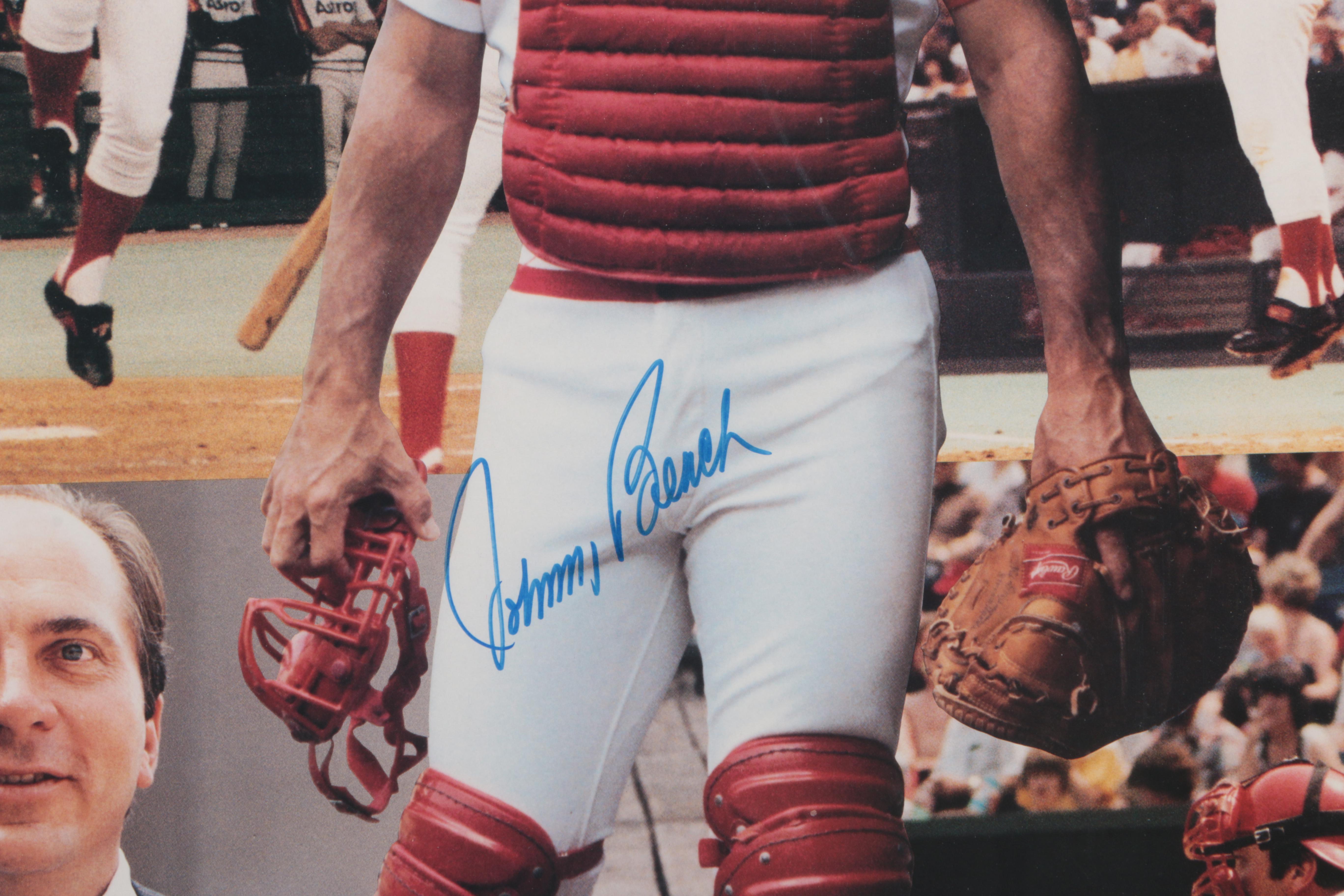 Signed Johnny Bench Commemorative Poster