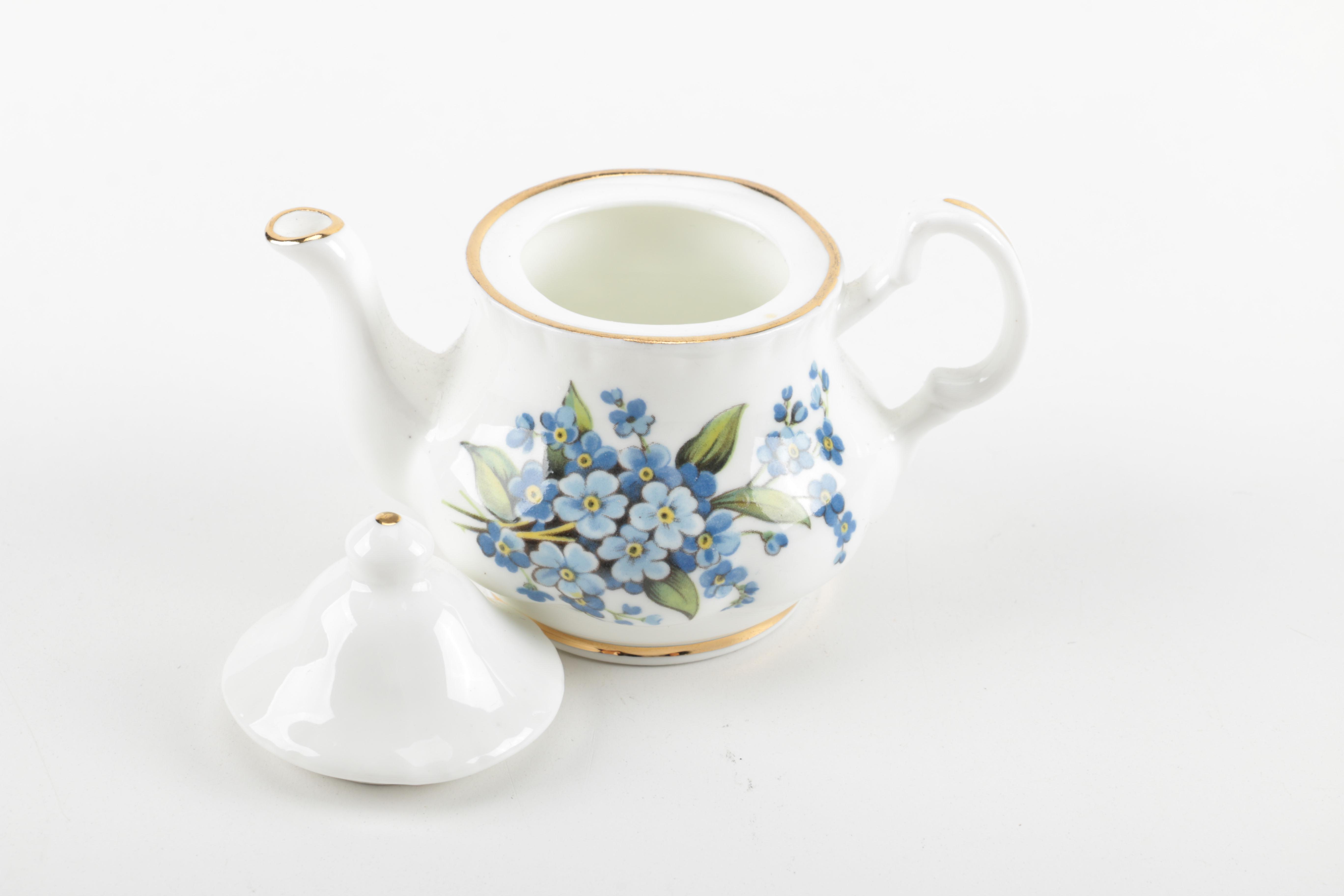 Miniature Porcelain Teapots by Portmeirion, Crown Windsor, and ND Exclusive