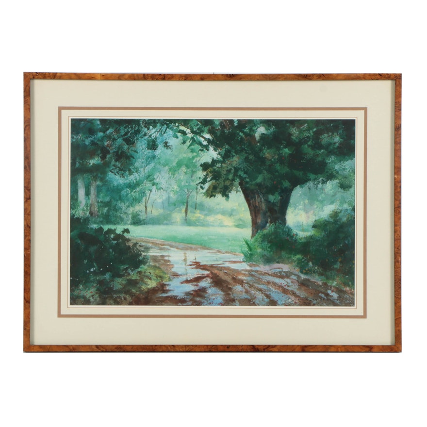 Lester Jay Stone Watercolor Painting on Paper "Soft Morning Light"