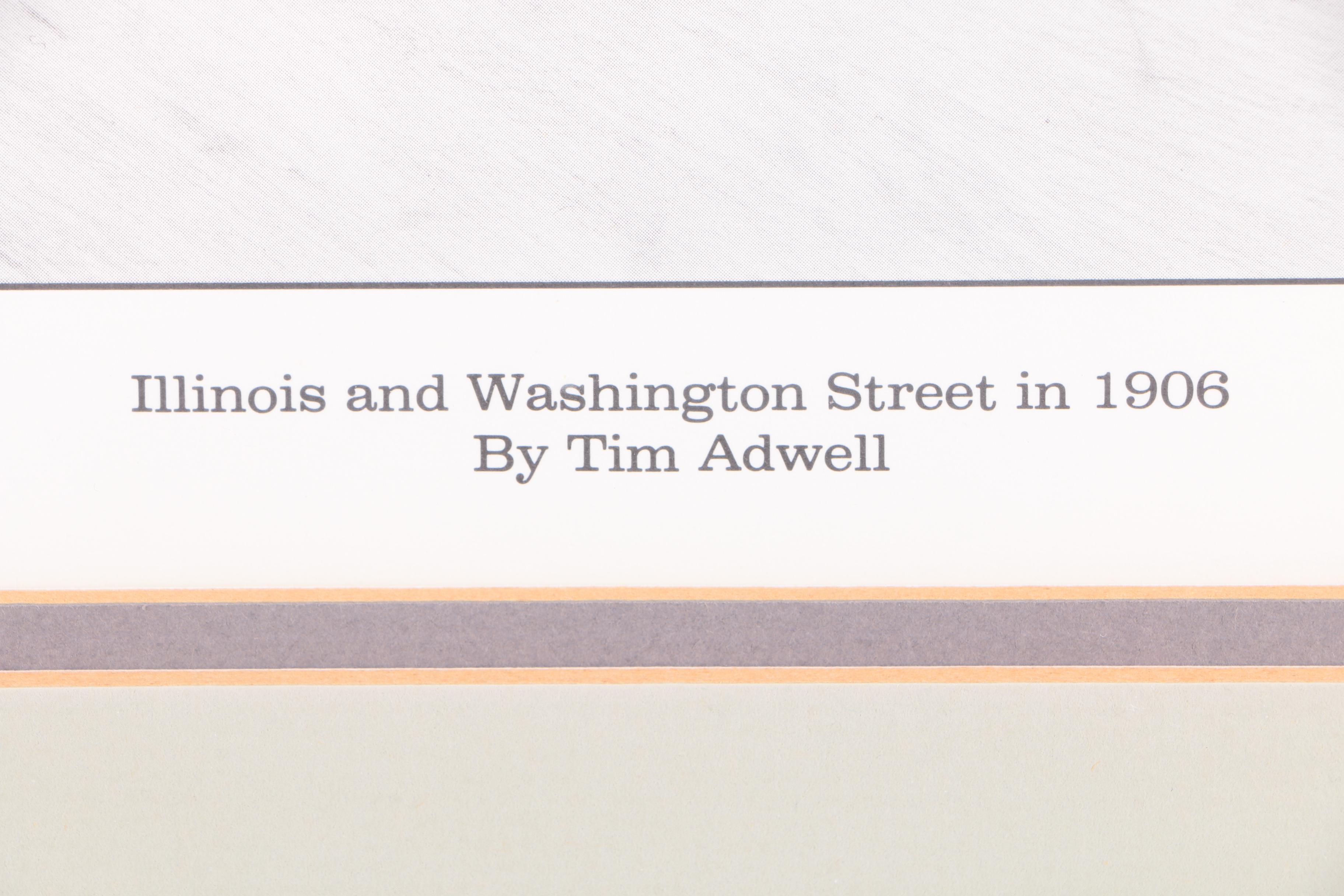 Tim K. Adwell Limited Edition Halftone Reproduction Prints of Street Scenes