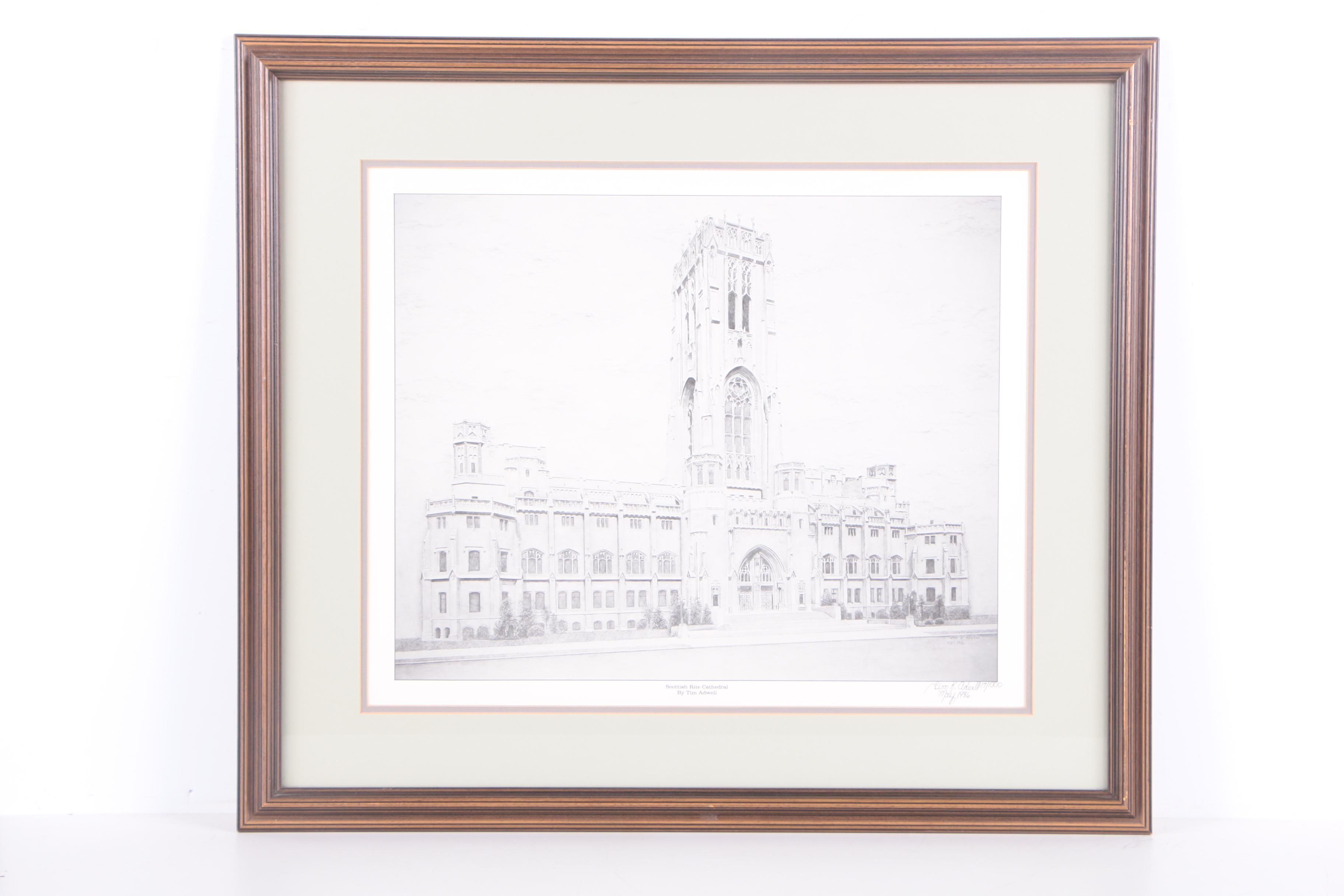 Tim K. Adwell Limited Edition Halftone Reproduction Prints of Street Scenes