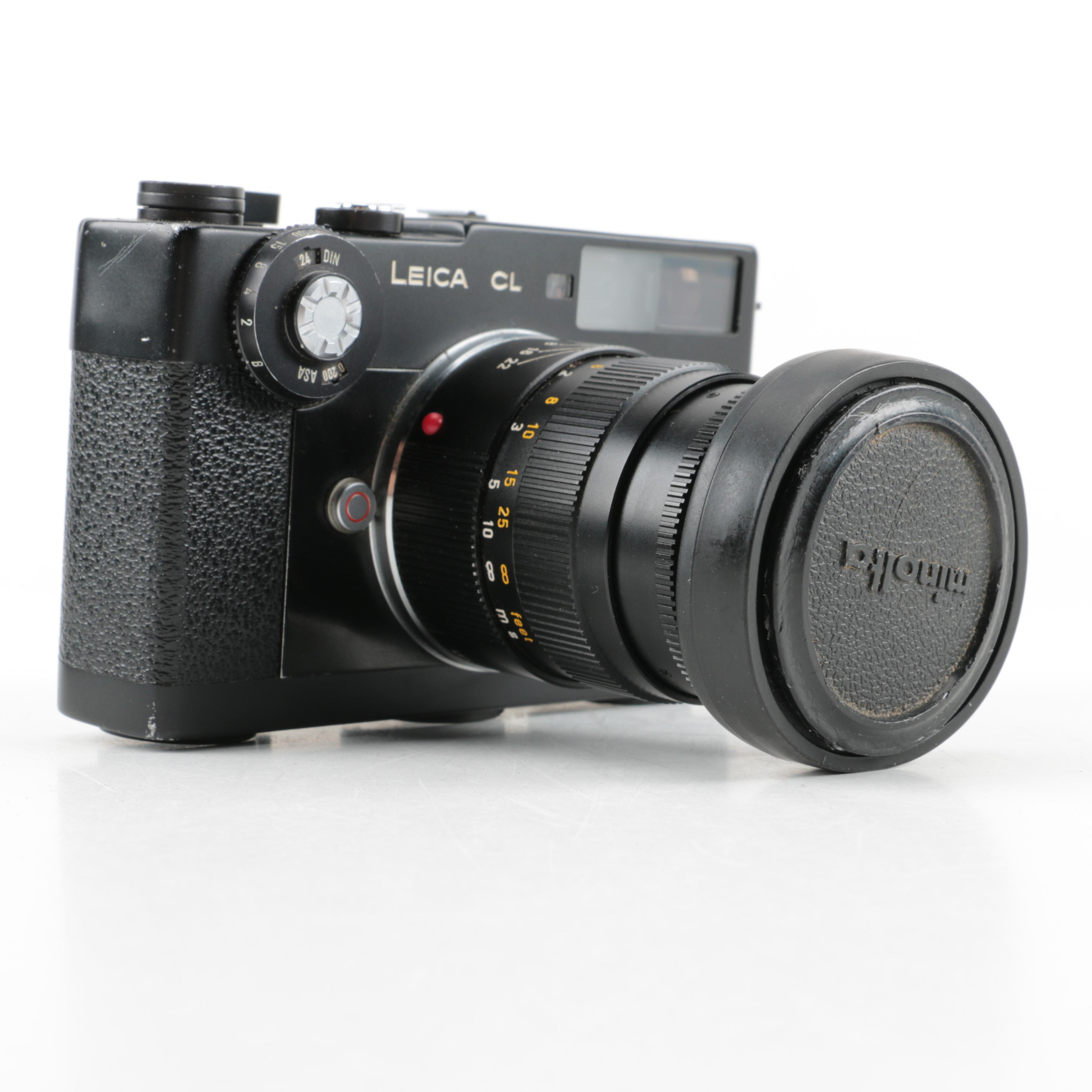 Minolta Leica Camera with Leather Case