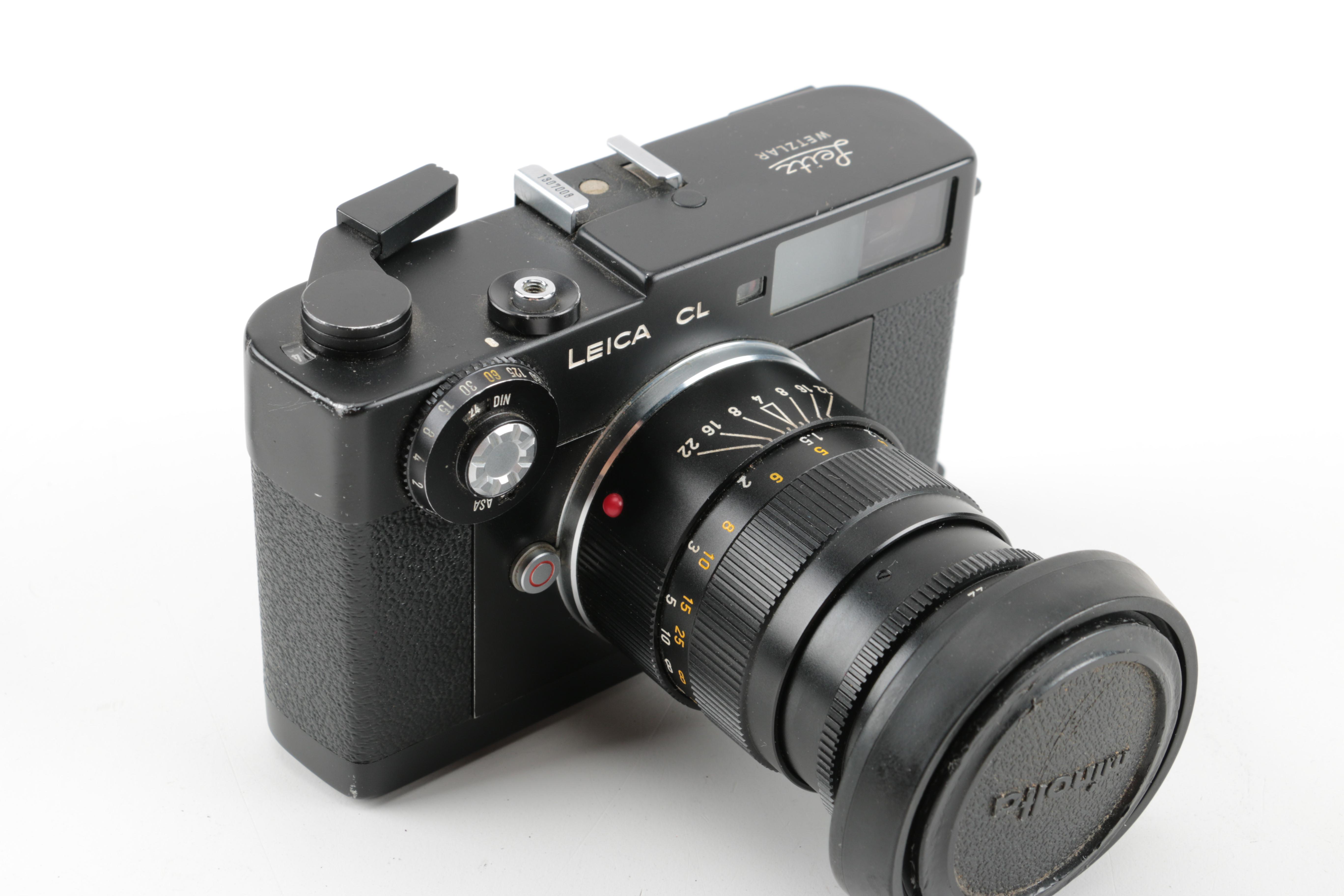 Minolta Leica Camera with Leather Case