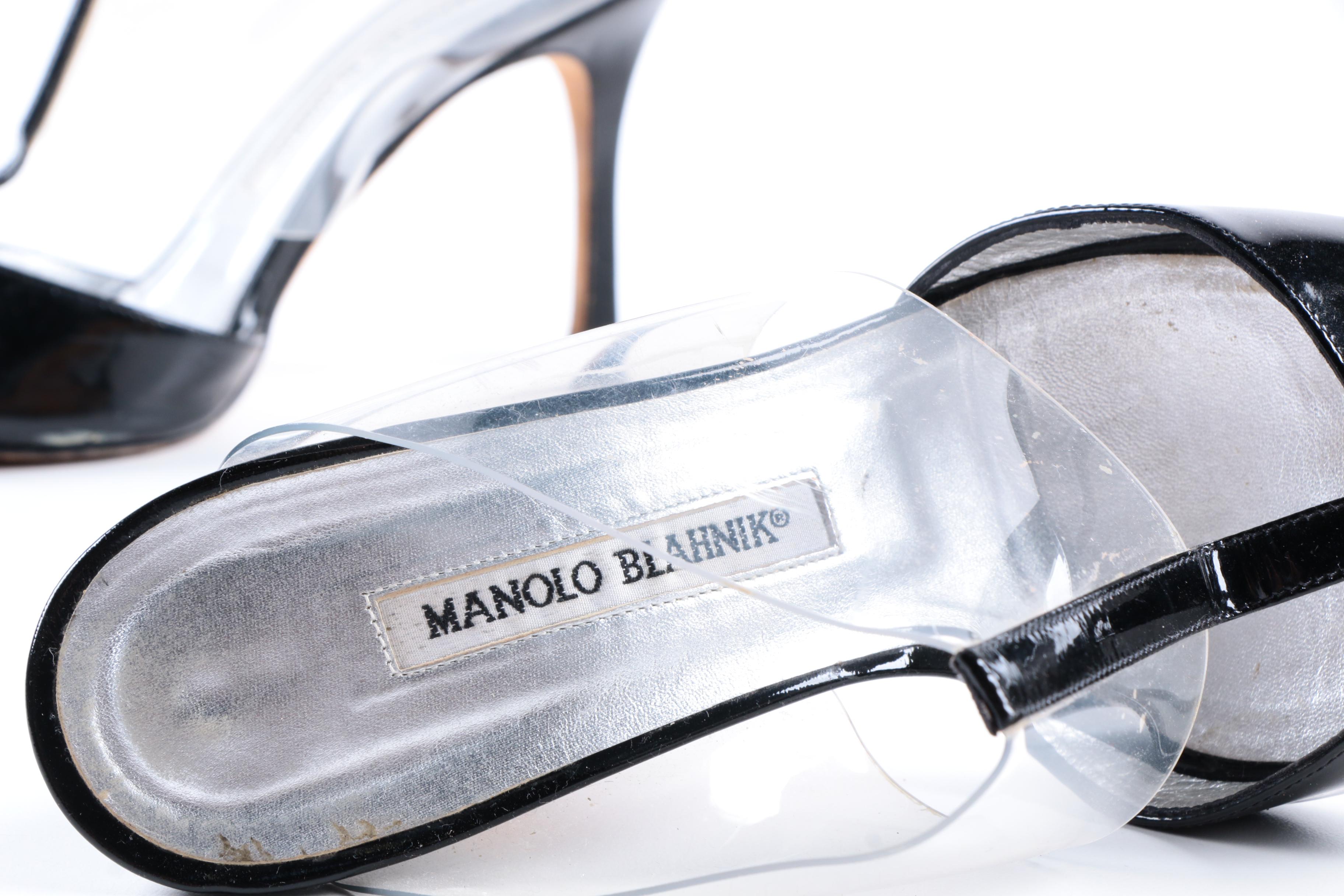 Three Pairs of Women's Shoes Including Manolo Blahnik and Stuart Weitzman