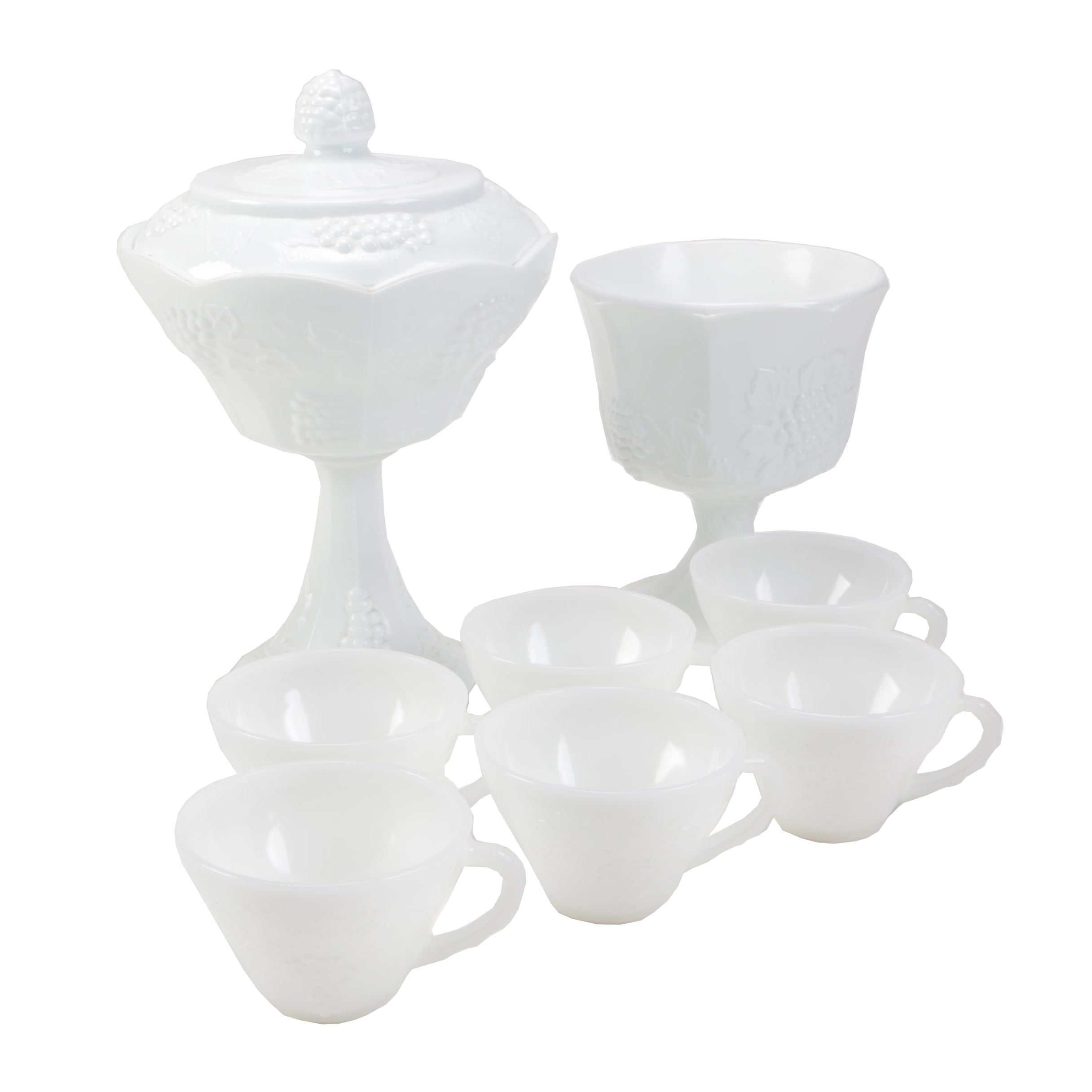 Selection of Milk Glass Decor and Tableware