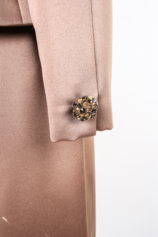 Vintage Victor Costa by Nahdree Brown Women's Skirt Suit