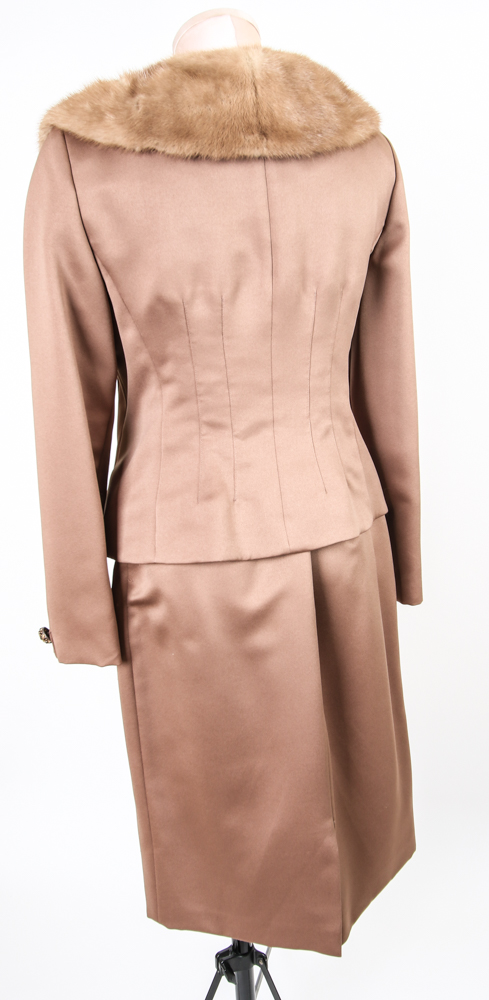 Vintage Victor Costa by Nahdree Brown Women's Skirt Suit