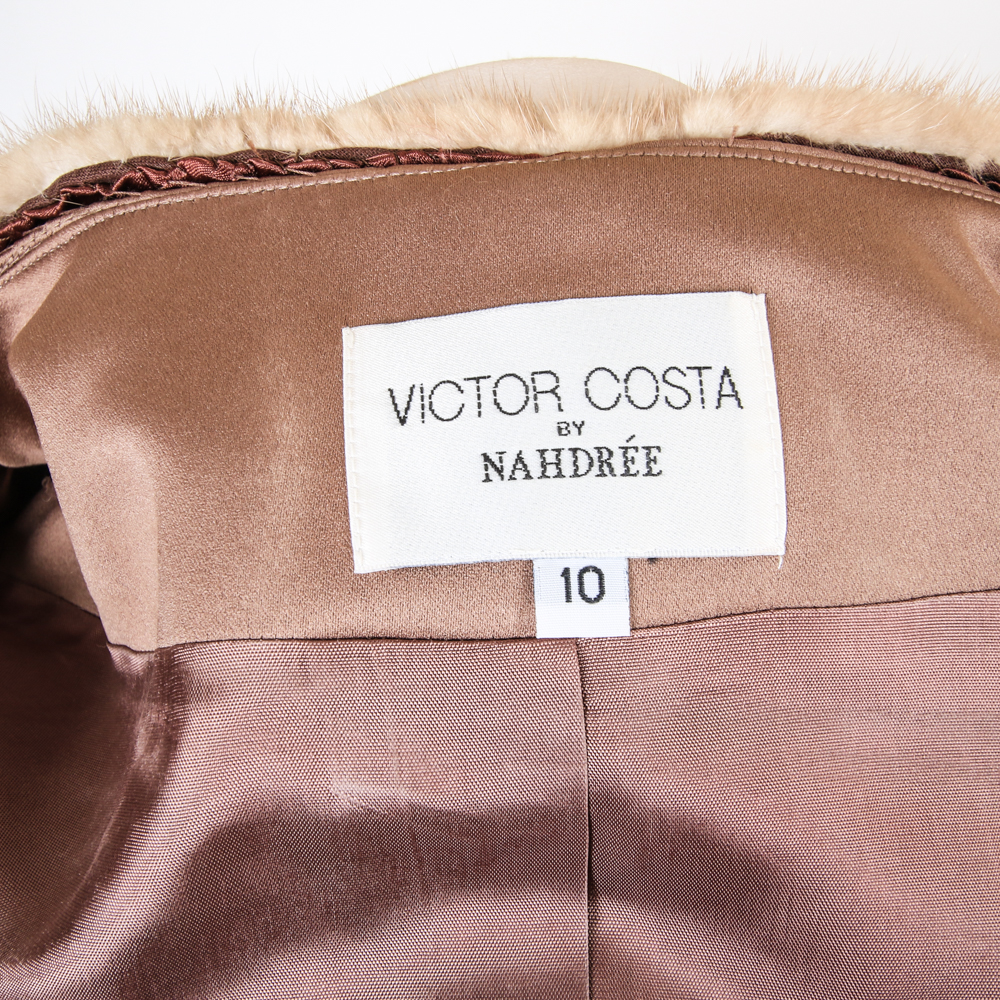 Vintage Victor Costa by Nahdree Brown Women's Skirt Suit