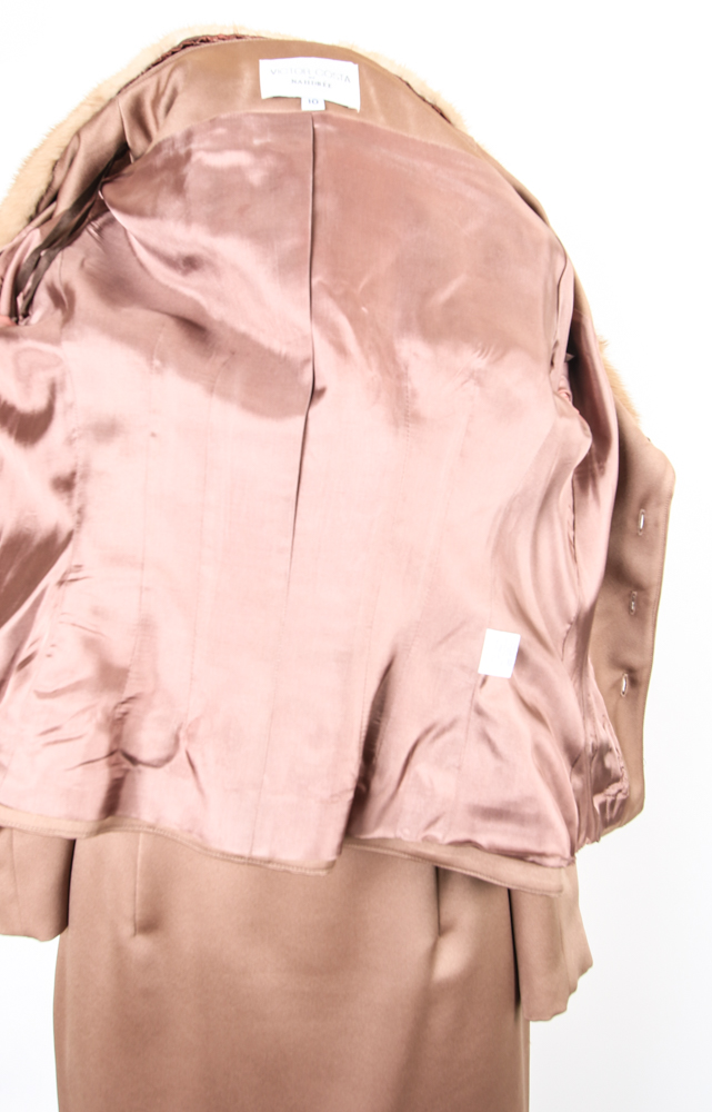 Vintage Victor Costa by Nahdree Brown Women's Skirt Suit