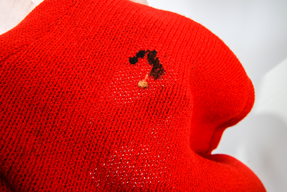 Vintage St. John by Marie Gray Embellished Red Knit Dress