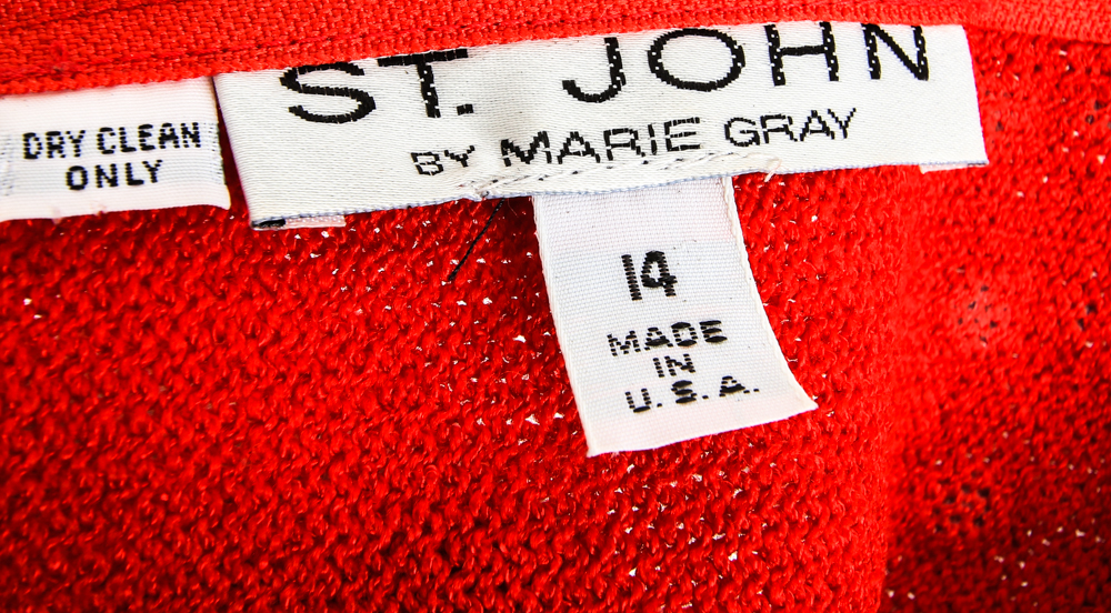 Vintage St. John by Marie Gray Embellished Red Knit Dress