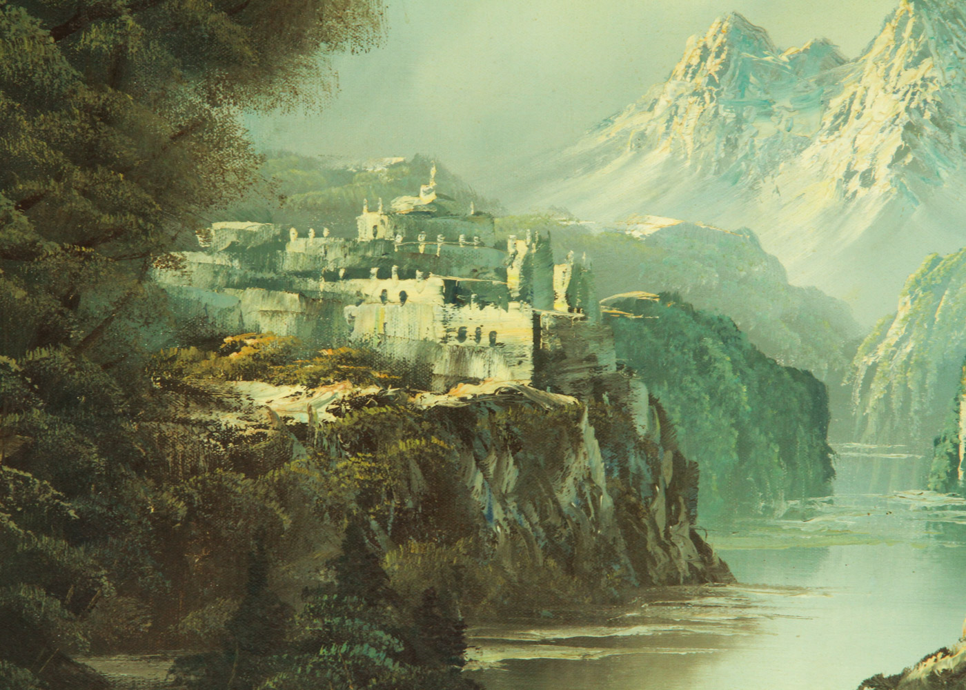 H. Wilson Oil Painting of a Landscape with a Castle