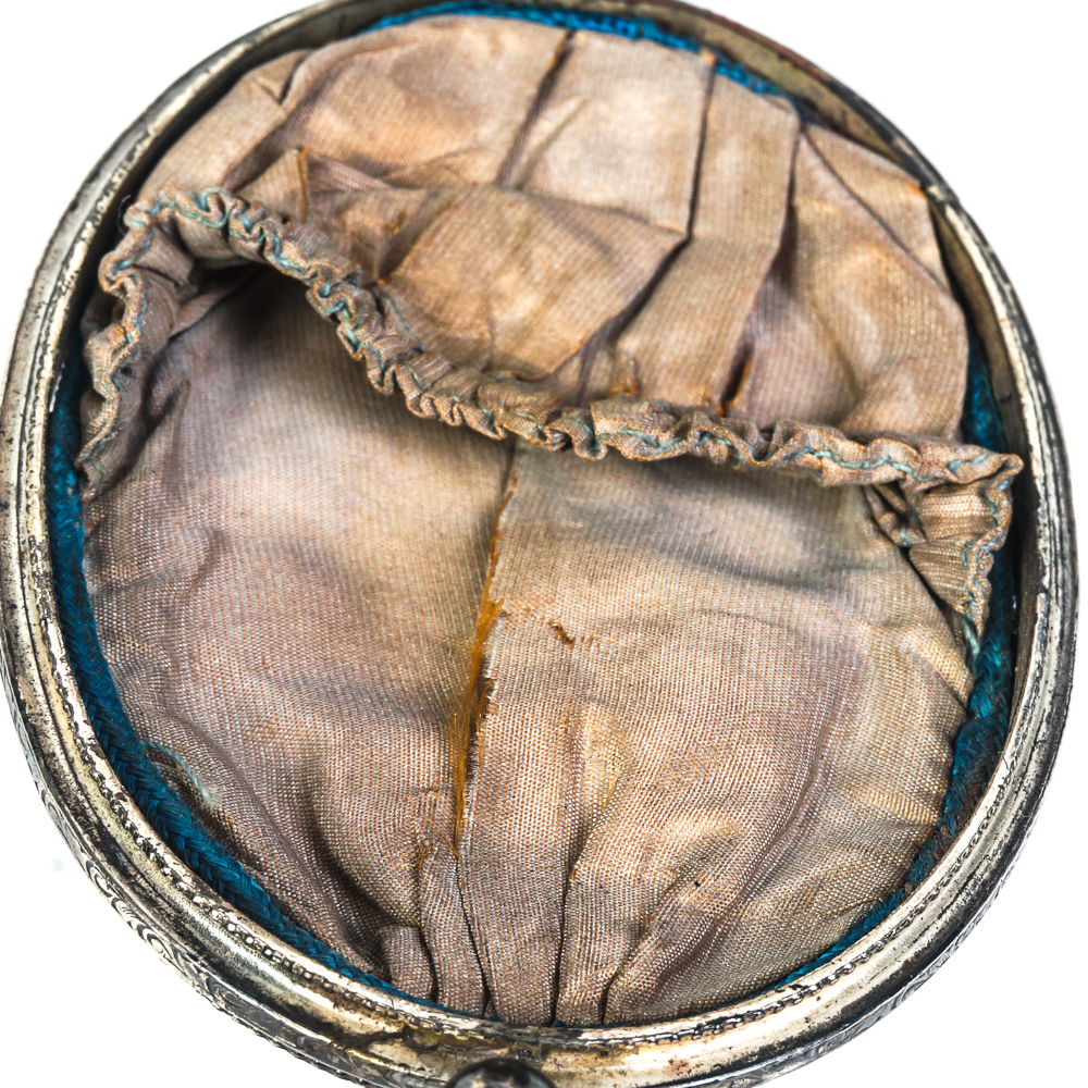 Antique Victorian Embellished Silver Plated Wristlet Purse