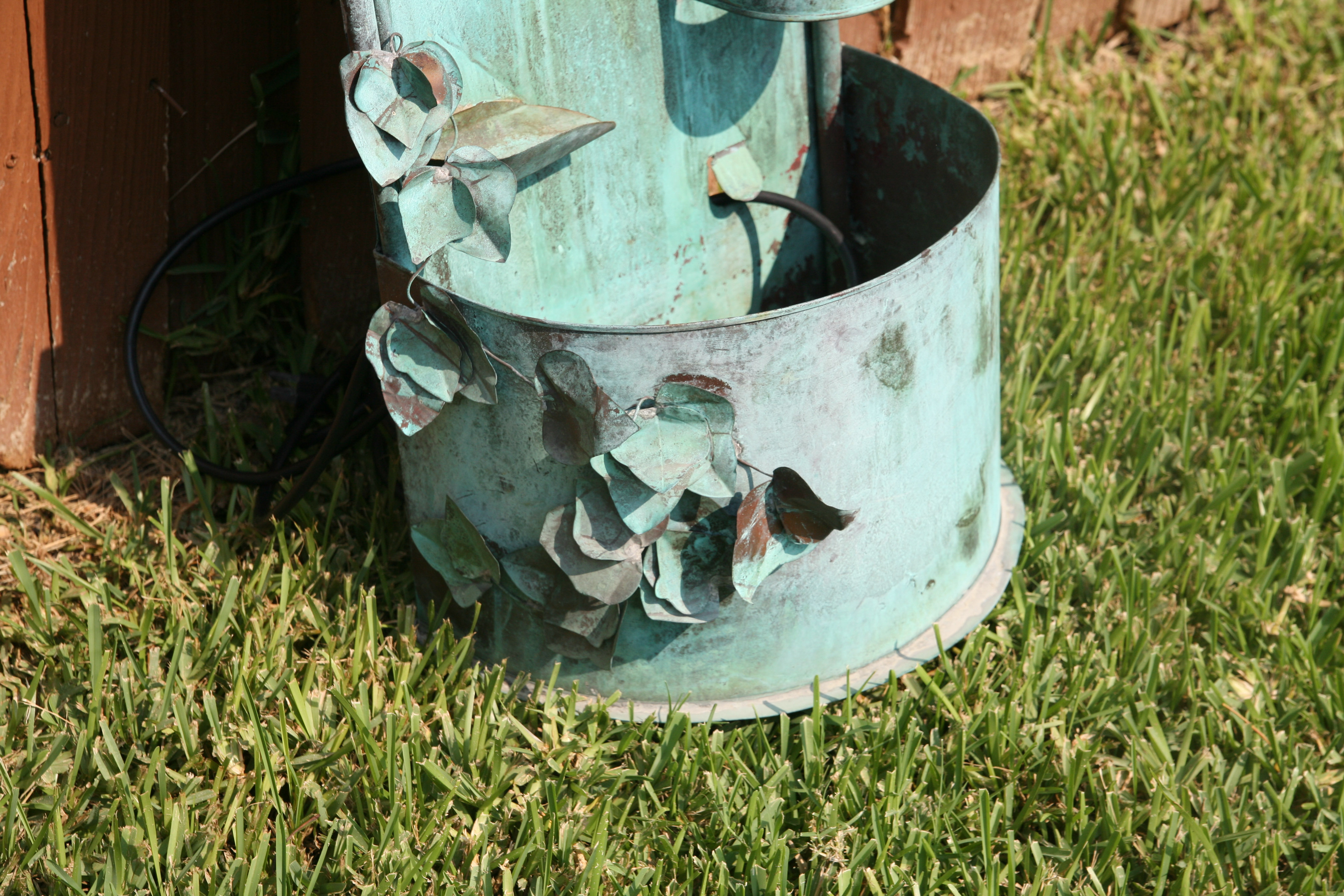 Patinated Copper Garden Fountain
