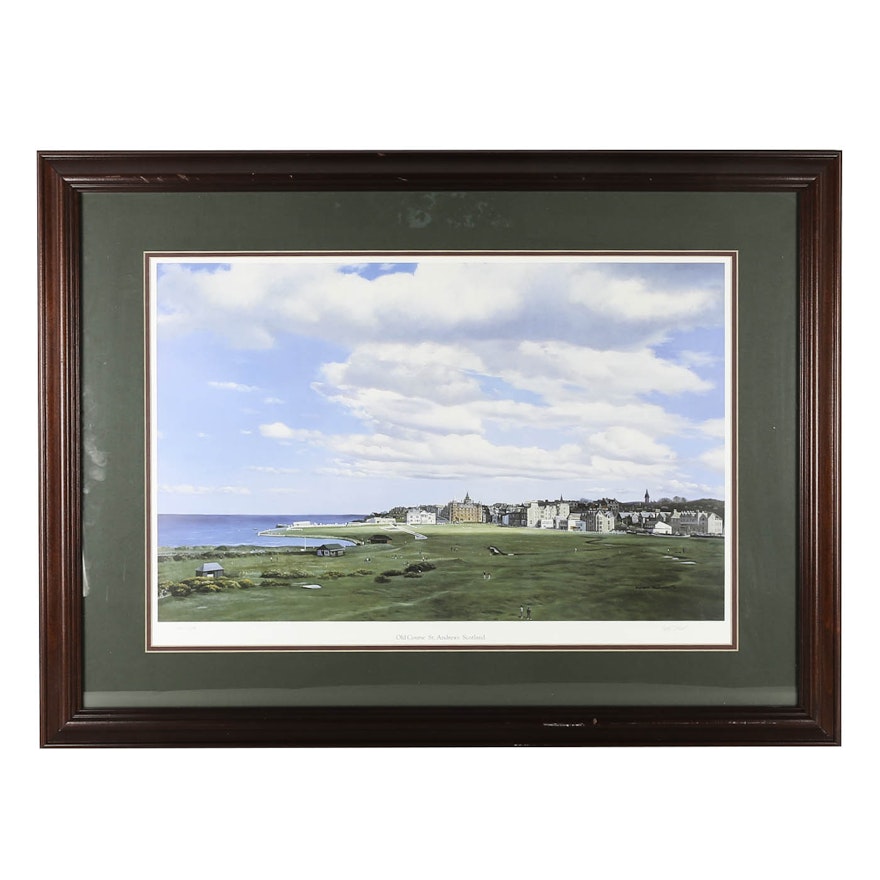 Simon Stallwood Artist Proof Offset Lithograph "Old Course St. Andrews Scotland"