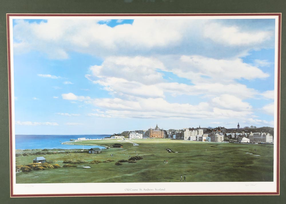 Simon Stallwood Artist Proof Offset Lithograph "Old Course St. Andrews Scotland"